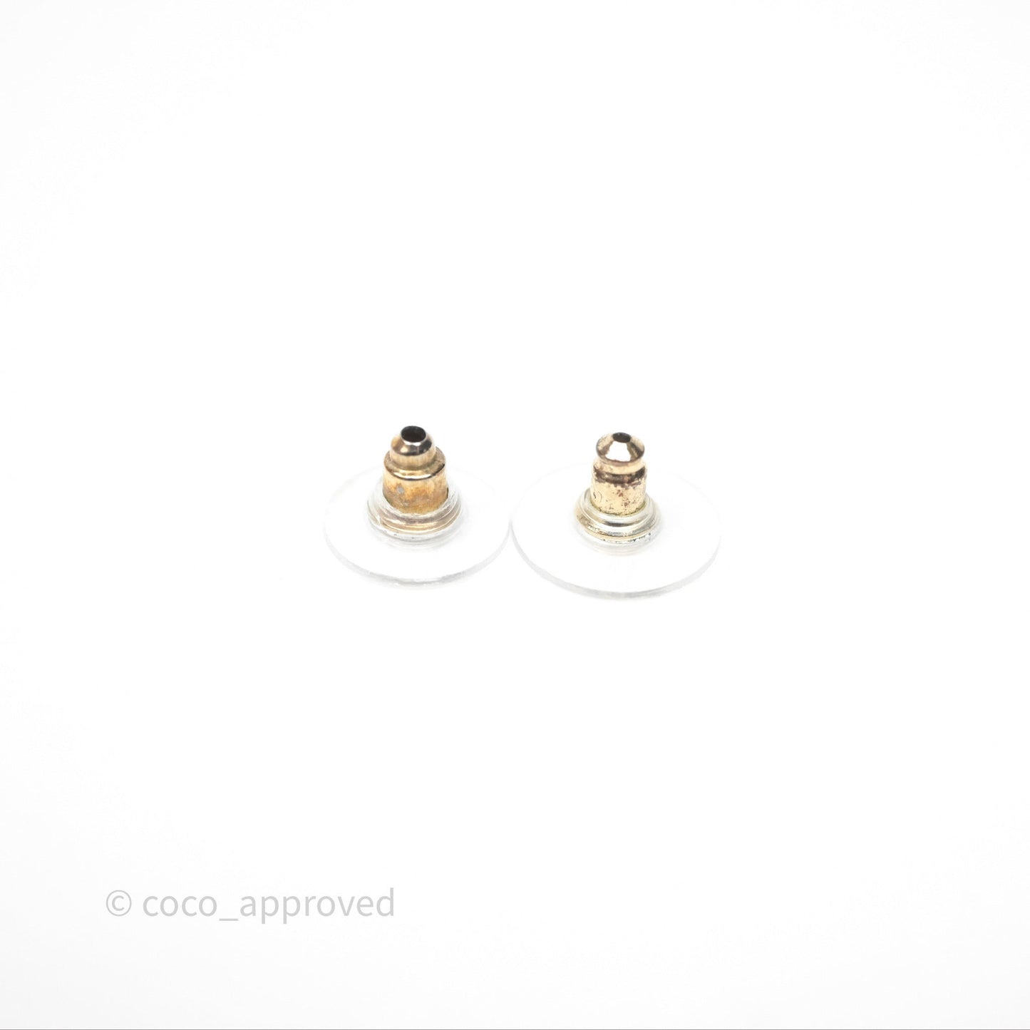 Chanel CC Crystals Pearl Earrings Gold Tone 21A