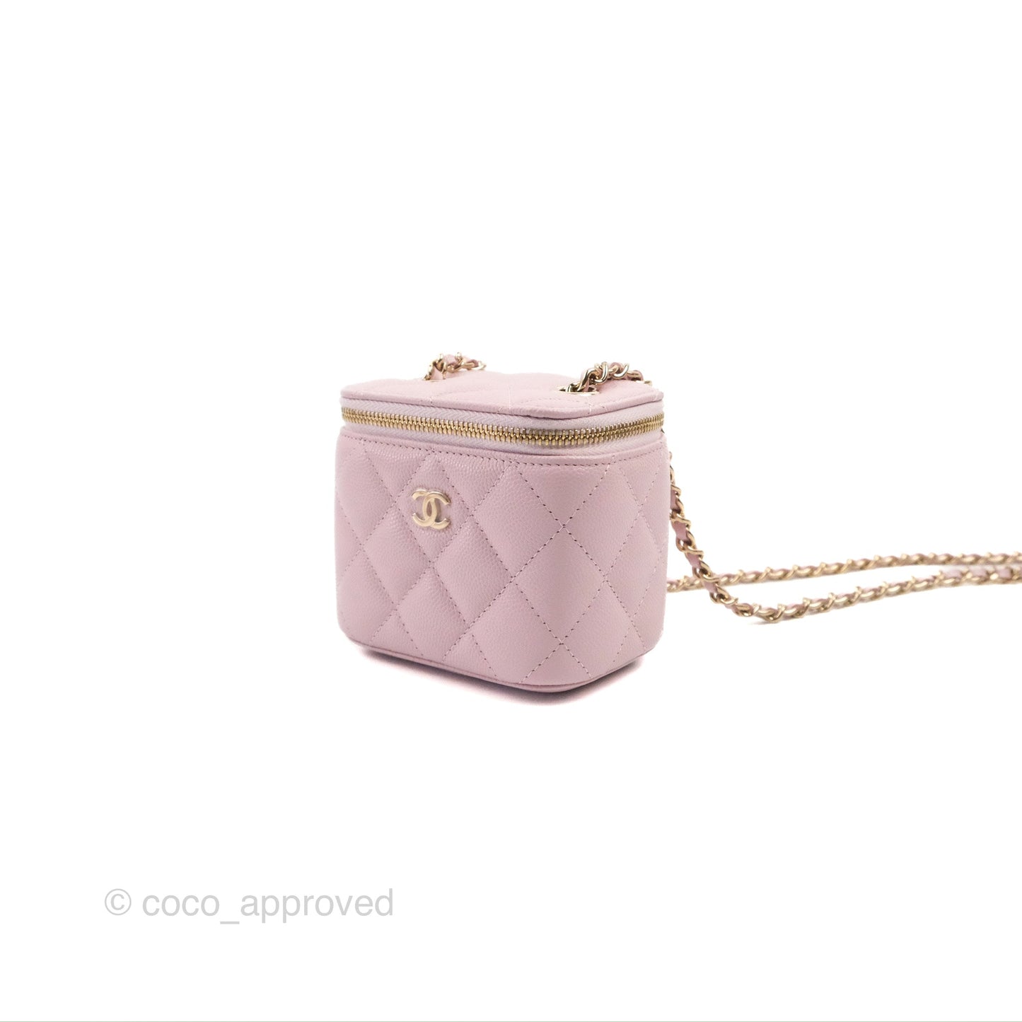 Chanel Mini Vanity With Chain Pink Caviar Gold Hardware