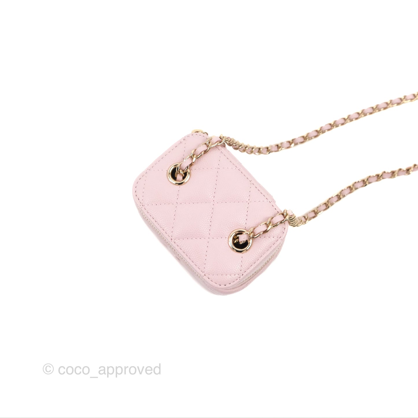 Chanel Mini Vanity With Chain Pink Caviar Gold Hardware