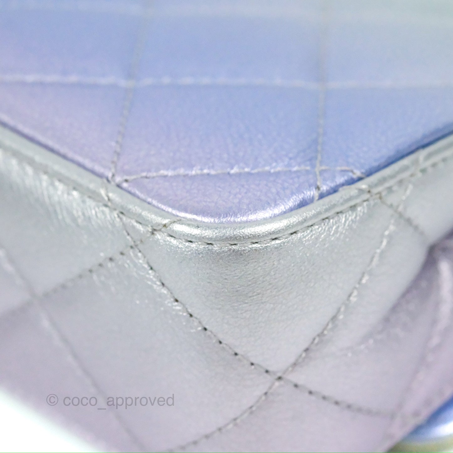 Chanel Wristlet Clutch Iridescent Rainbow Calfskin Leather 21K