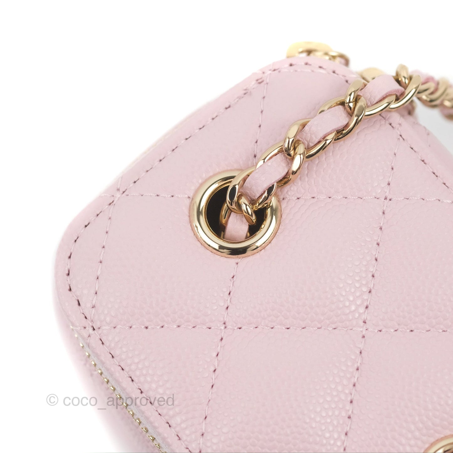 Chanel Mini Vanity With Chain Pink Caviar Gold Hardware