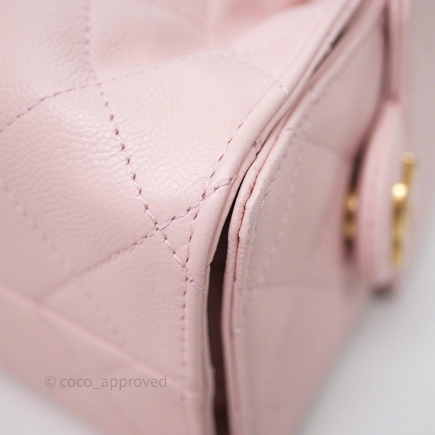 Chanel 25 Mini Pink Caviar Aged Gold Hardware