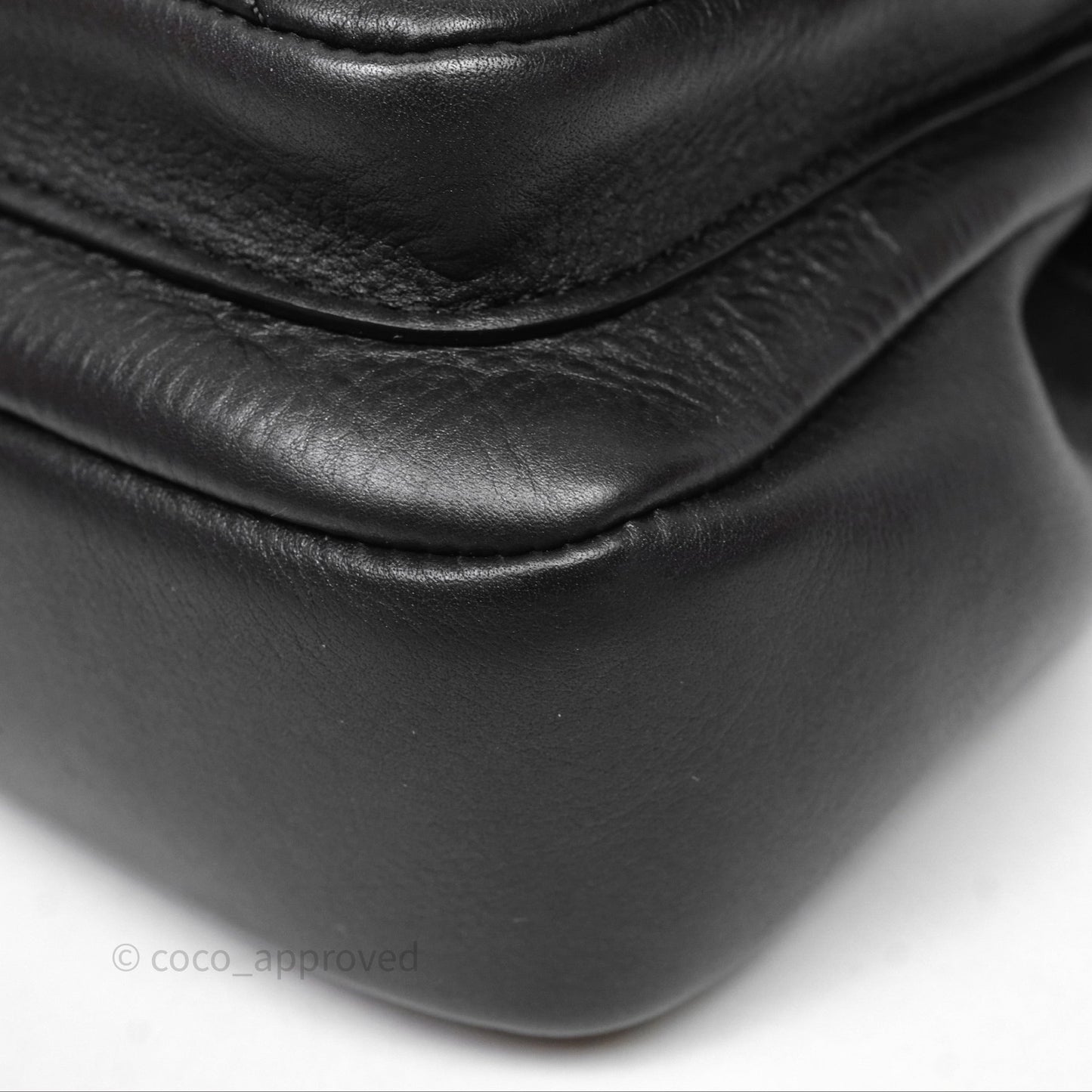 Chanel Mini Flap Top Handle Black Calfskin Aged Gold Hardware