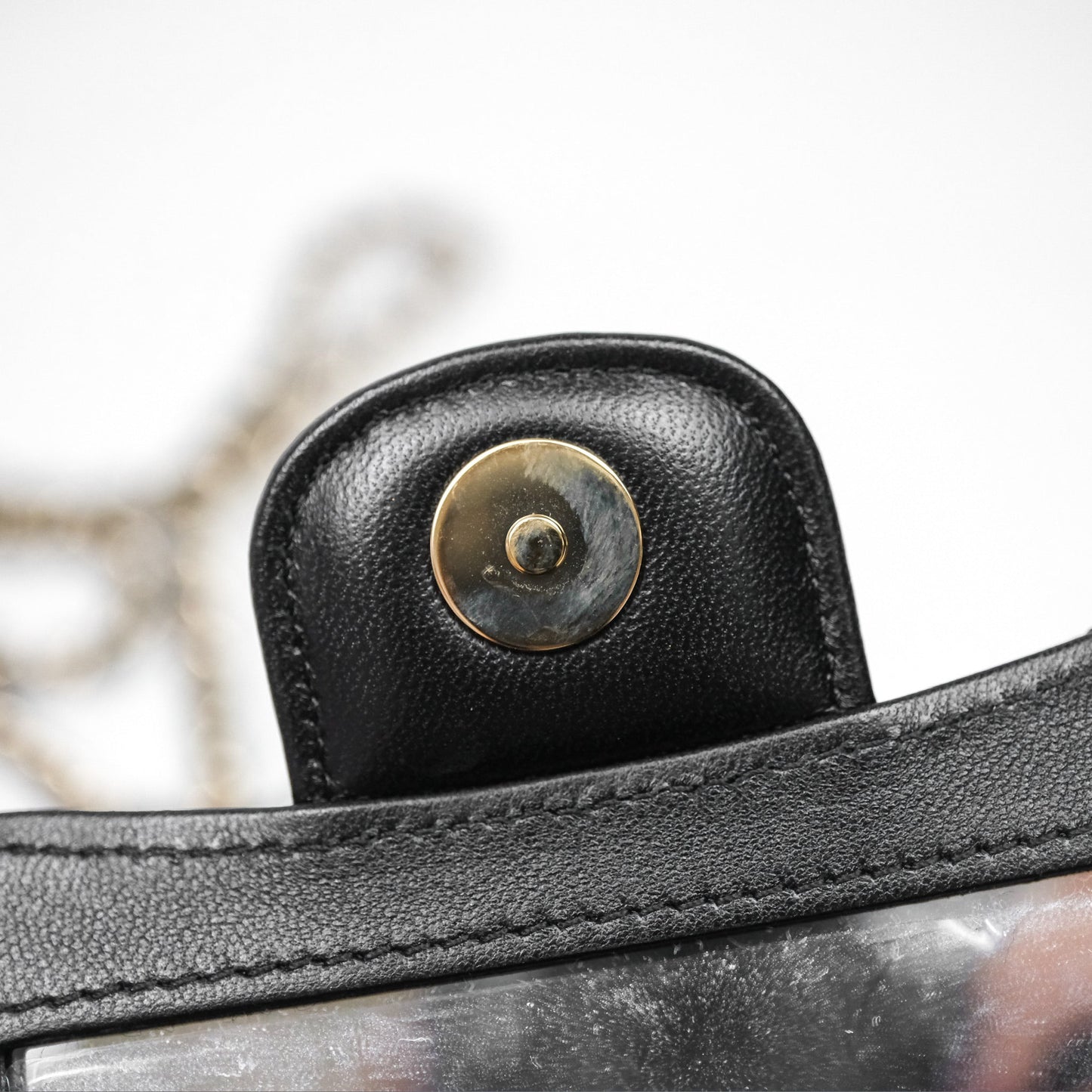 Chanel Mini Handle Clutch With Chain Black Lambskin Gold Hardware