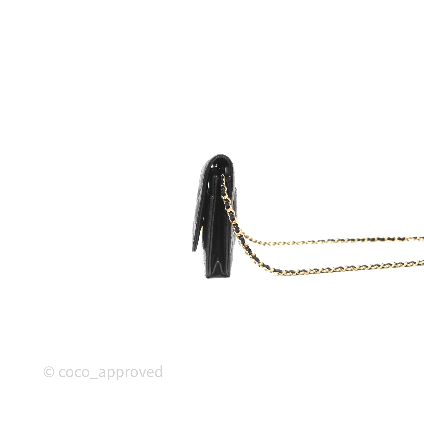 Chanel Quilted Wallet on Chain WOC Black Caviar Gold Hardware