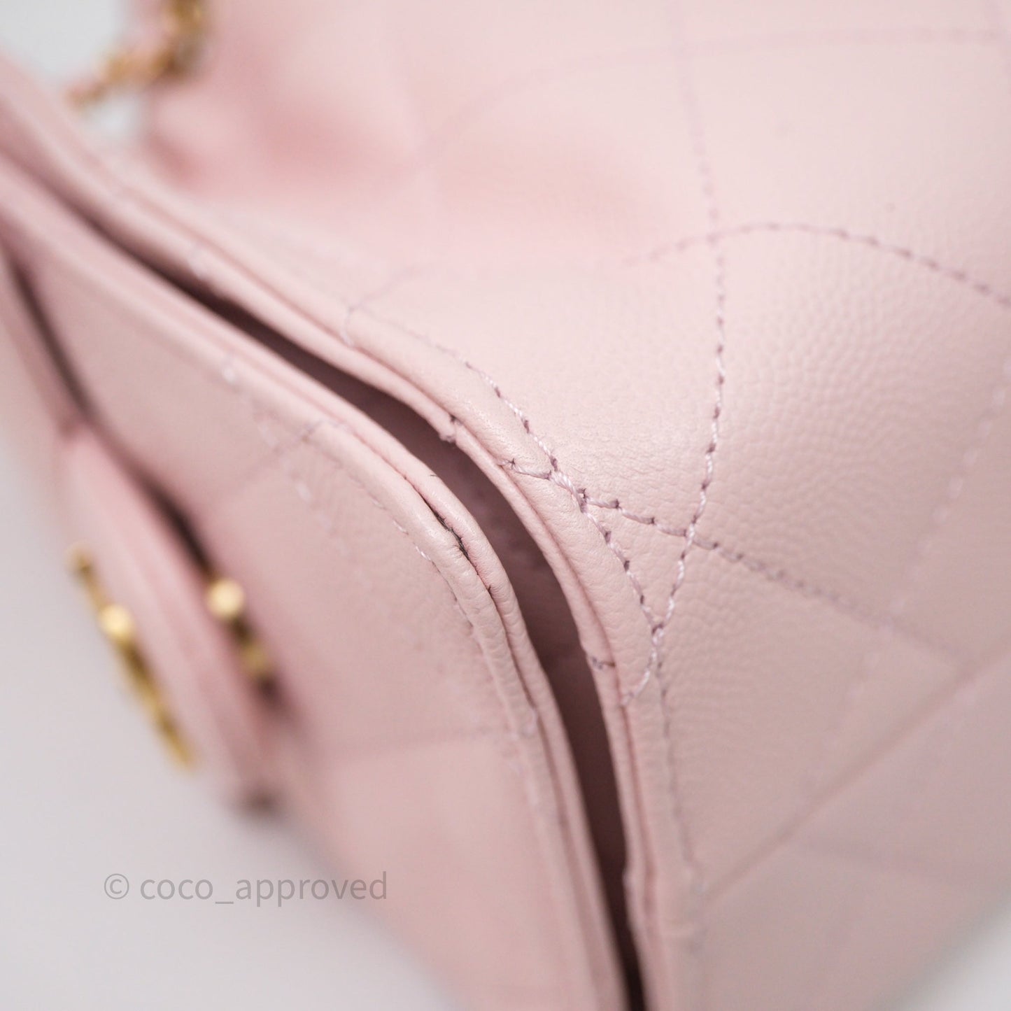 Chanel 25 Mini Pink Caviar Aged Gold Hardware