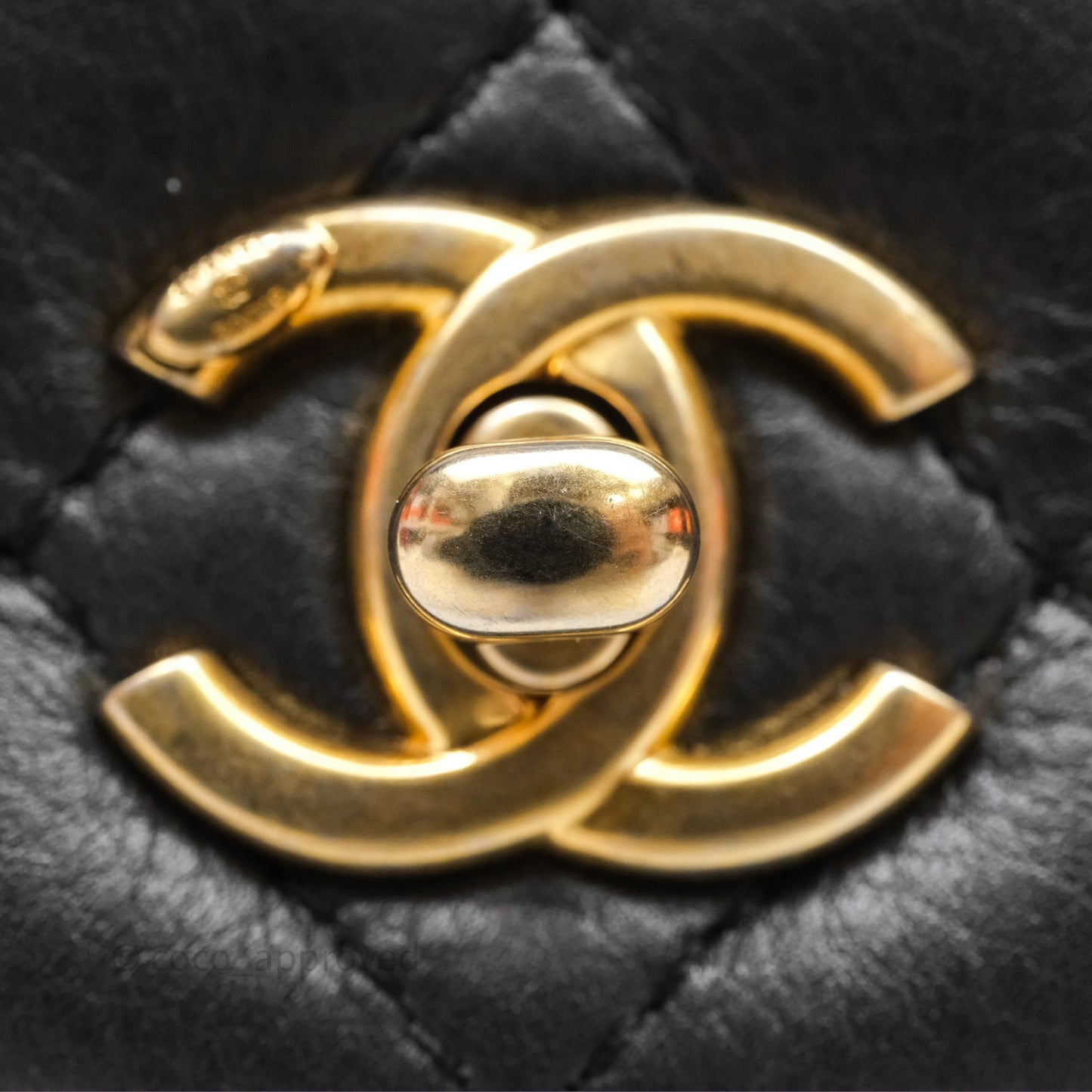 Chanel Mini Flap Top Handle Black Calfskin Aged Gold Hardware