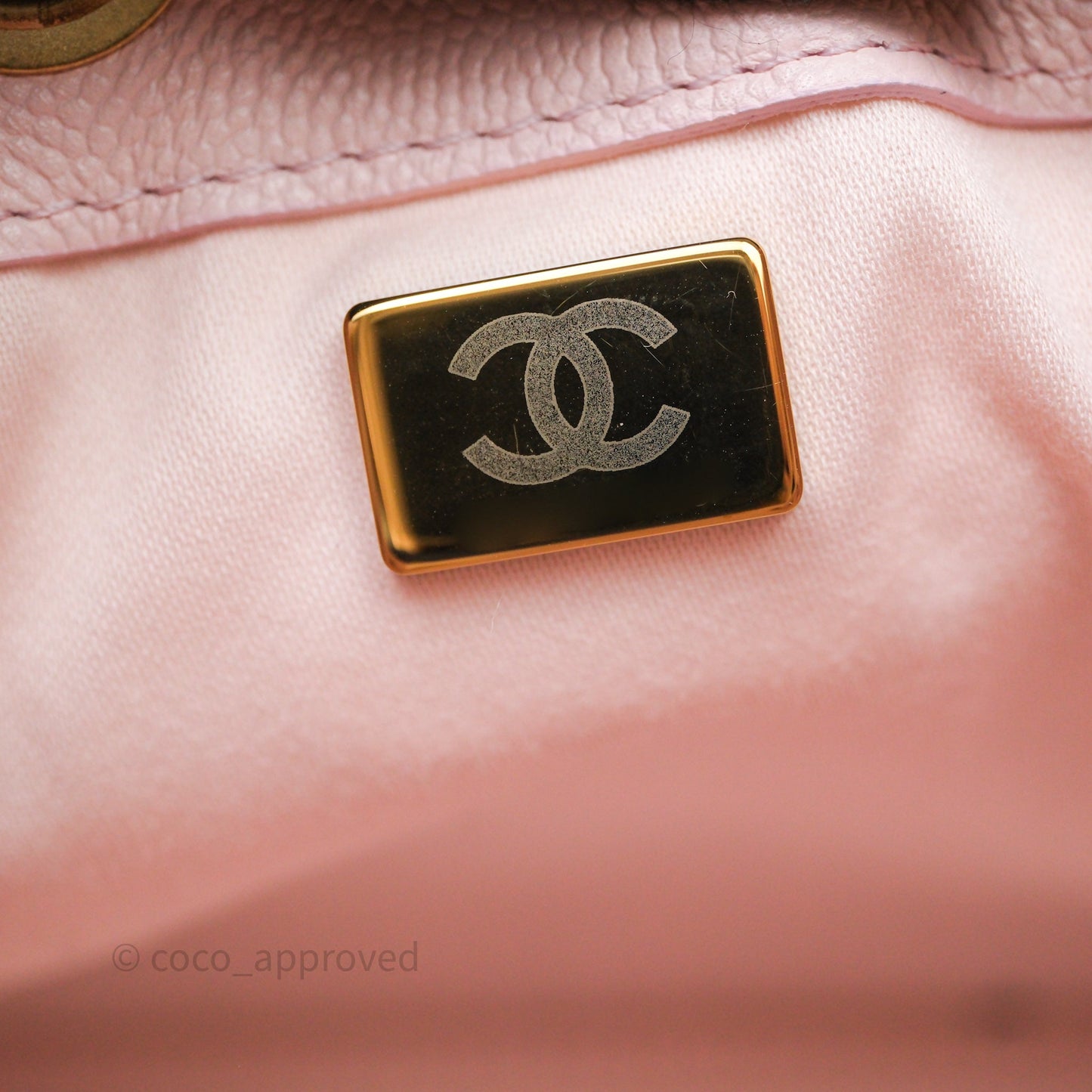 Chanel 25 Mini Pink Caviar Aged Gold Hardware