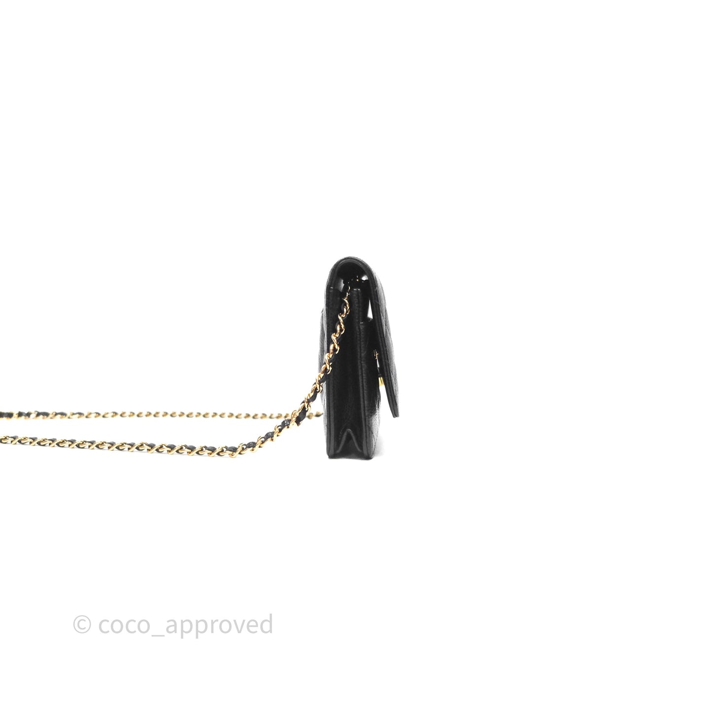Chanel Quilted Wallet on Chain WOC Black Caviar Gold Hardware