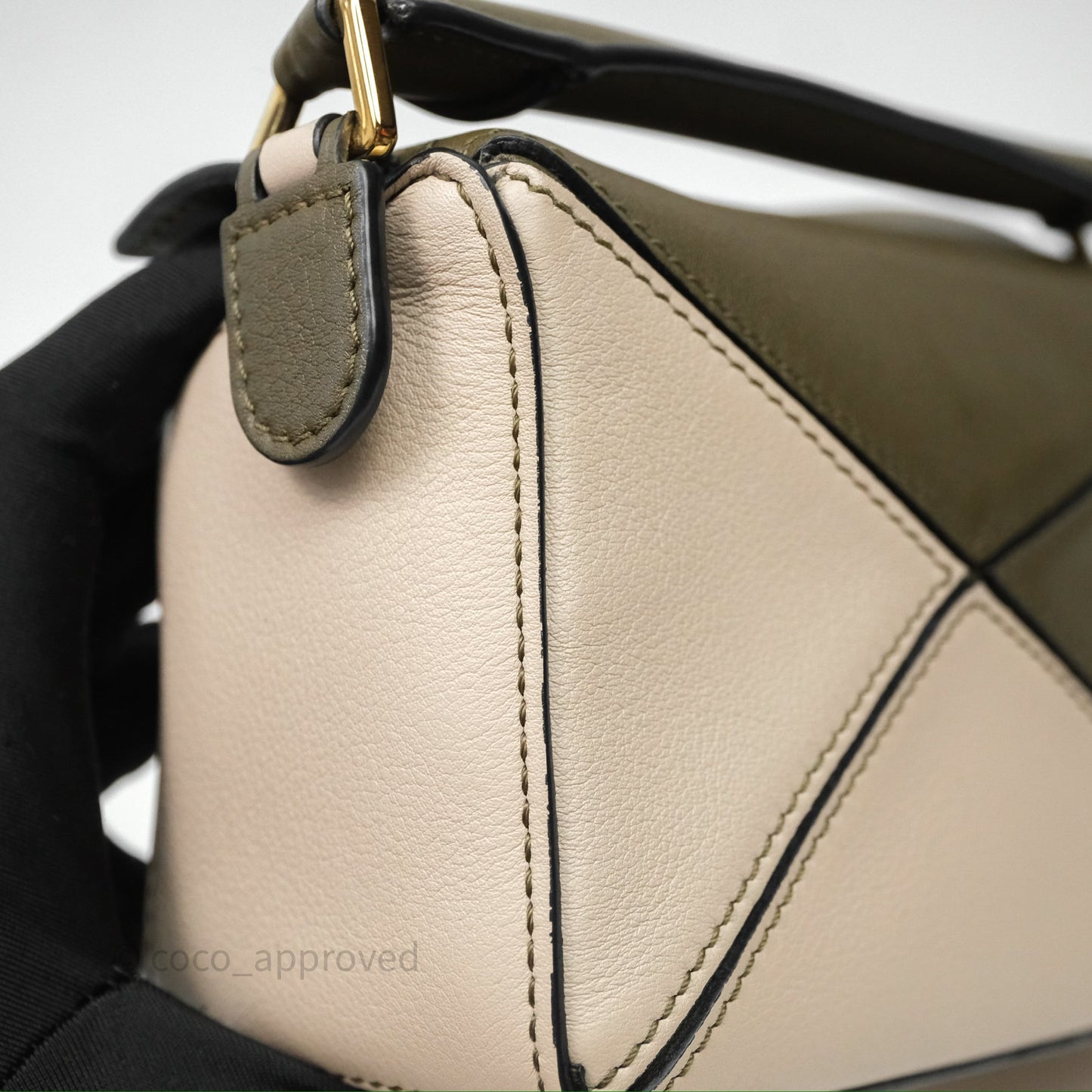 Loewe Mini Puzzle Bag Green Calfskin Gold Hardware