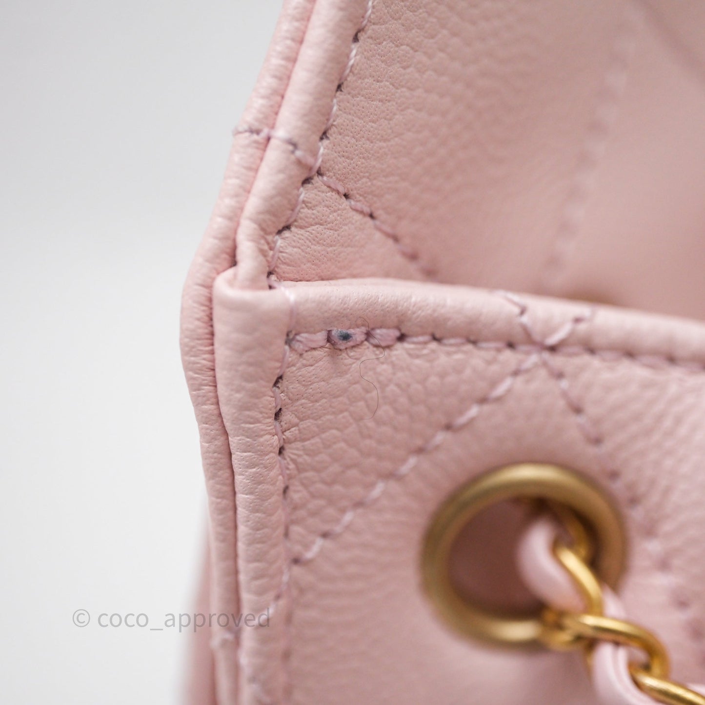 Chanel 25 Mini Pink Caviar Aged Gold Hardware