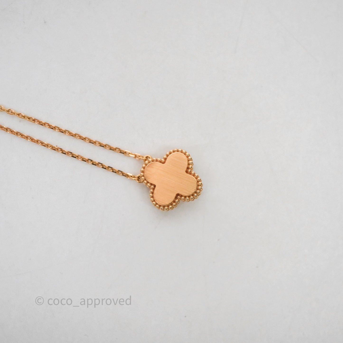 Van Cleef & Arpels Vintage Alhambra Holiday Pendant Pink Diamond Rose Gold