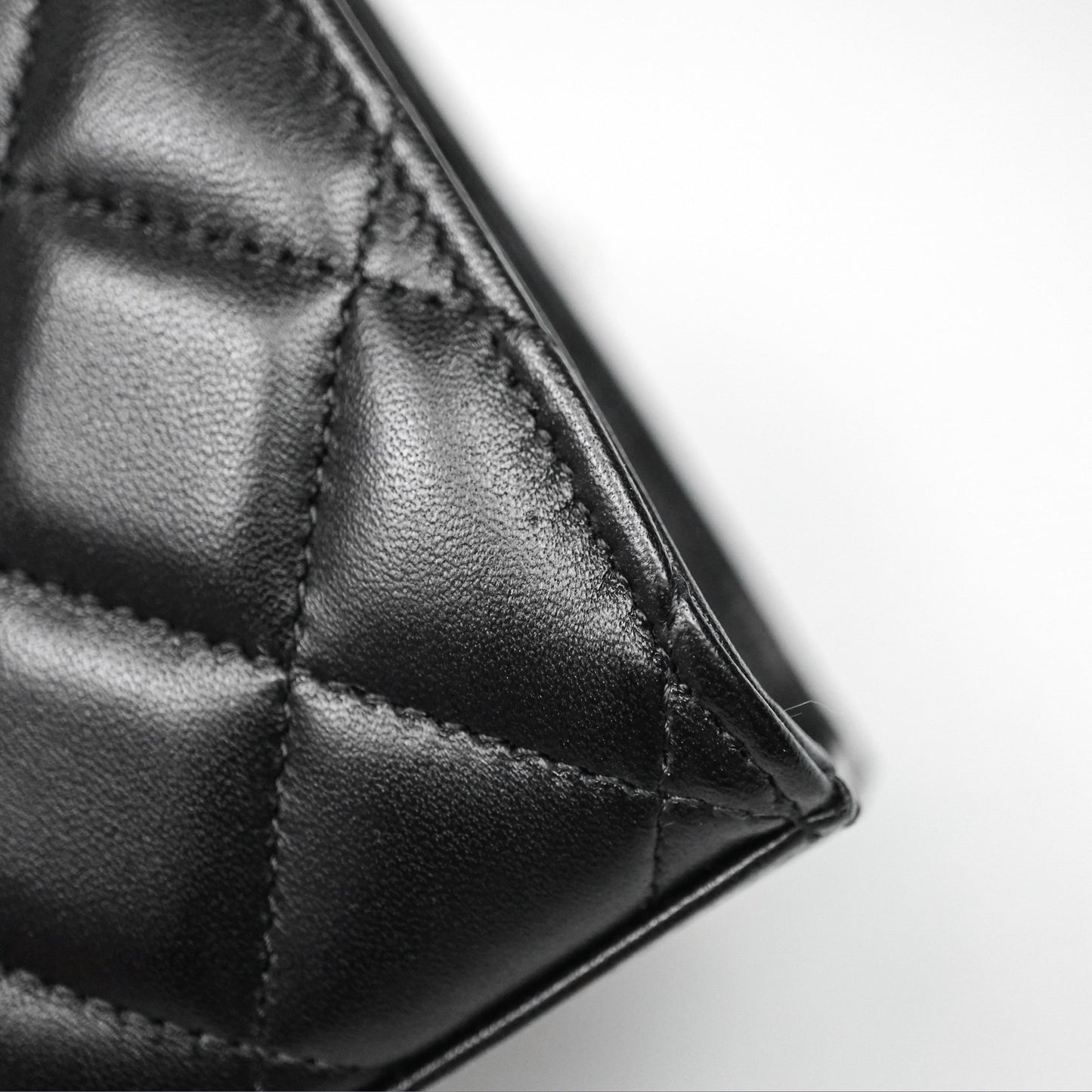 Chanel Mini Handle Clutch With Chain Black Lambskin Gold Hardware