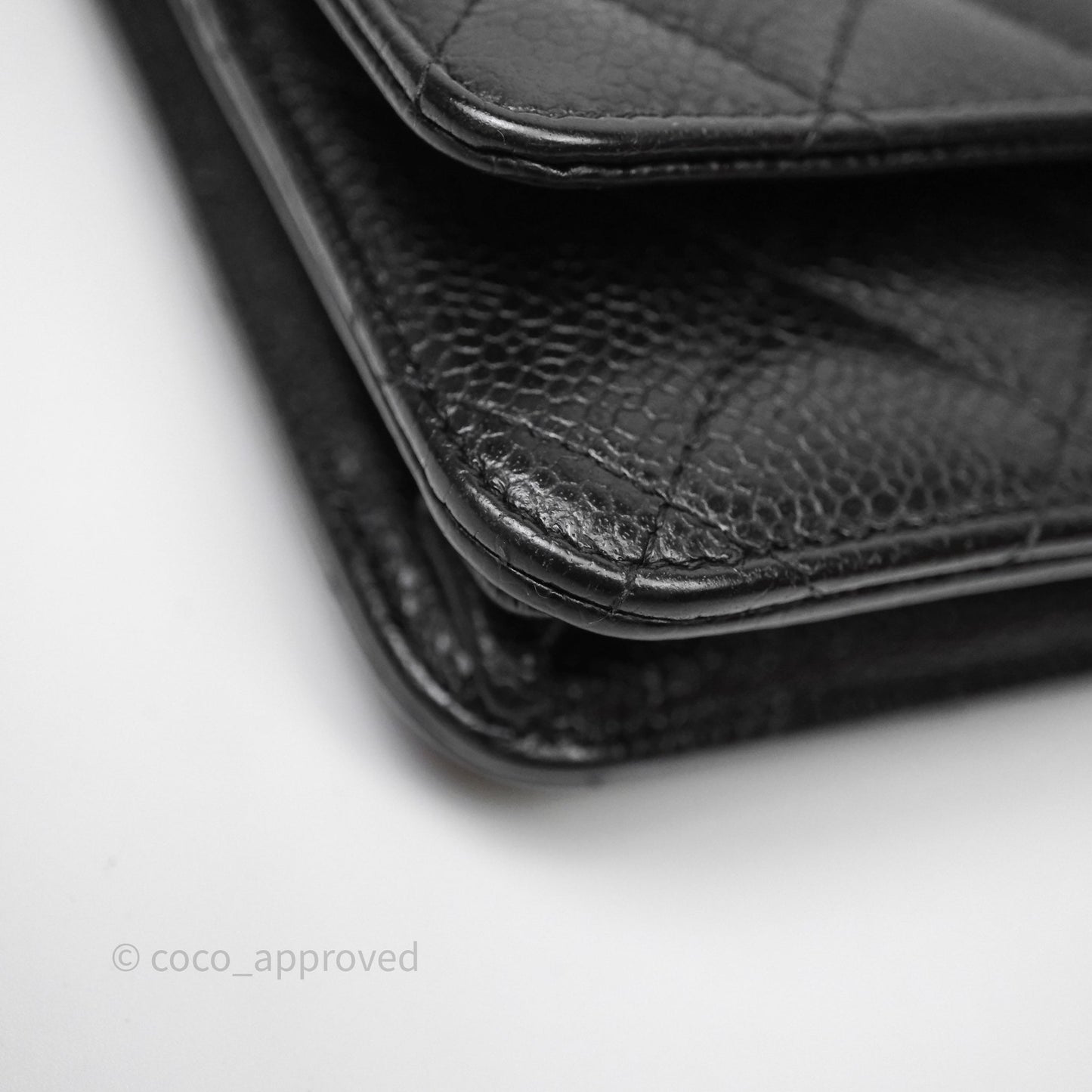 Chanel Quilted Wallet on Chain WOC Black Caviar Gold Hardware