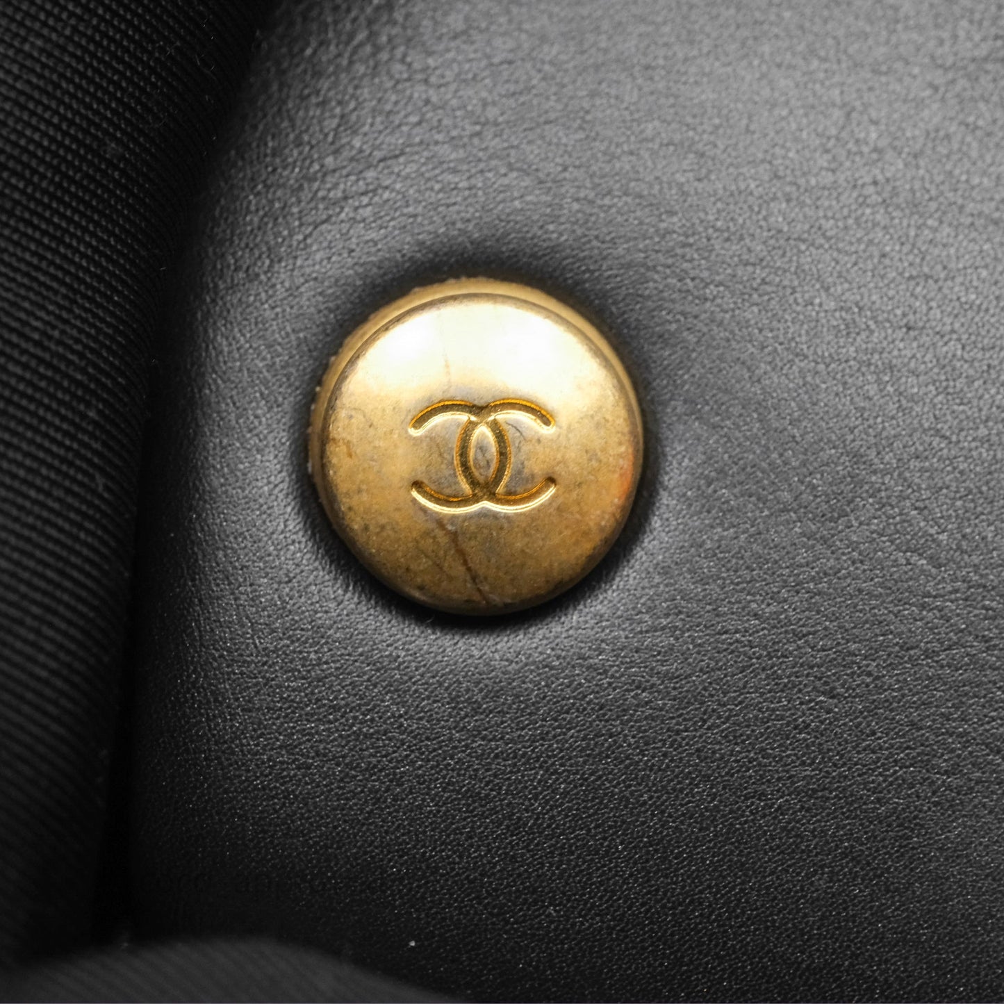 Chanel Mini Flap Top Handle Black Calfskin Aged Gold Hardware