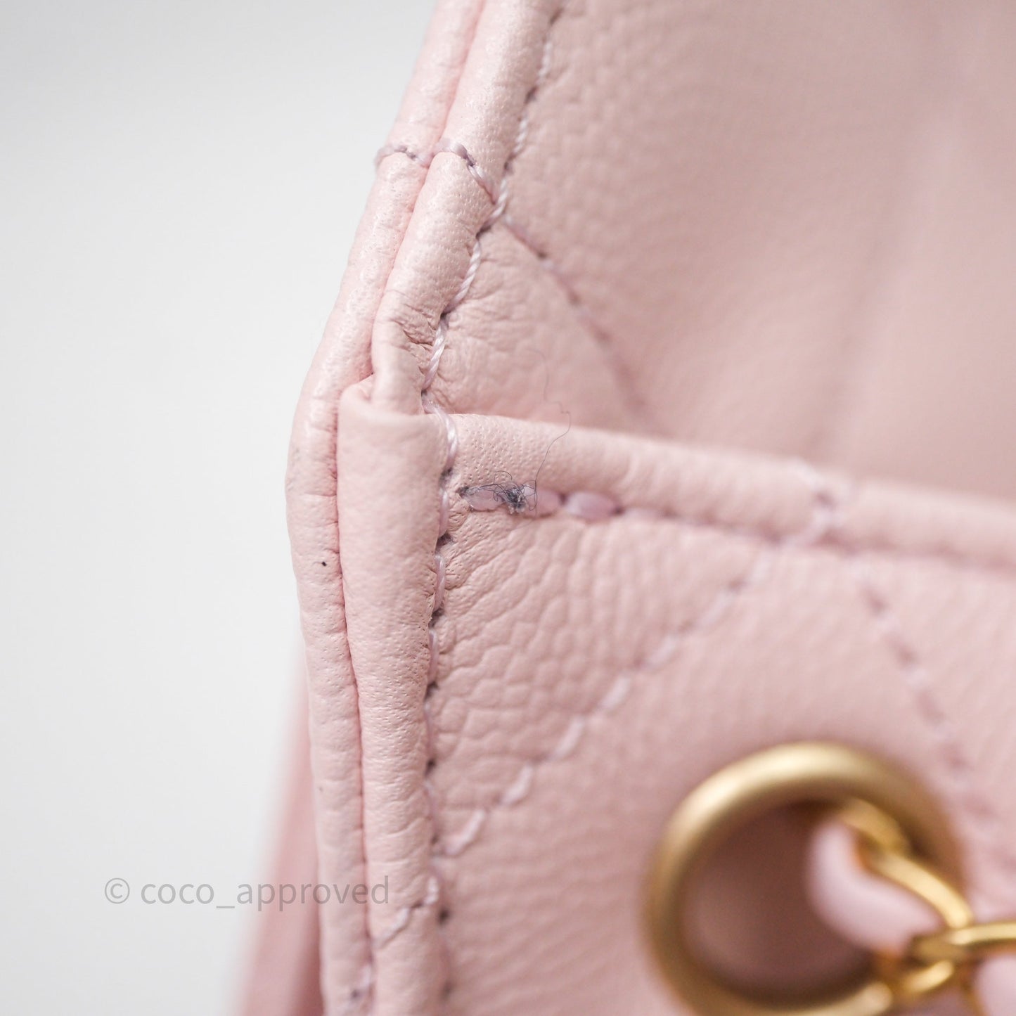 Chanel 25 Mini Pink Caviar Aged Gold Hardware