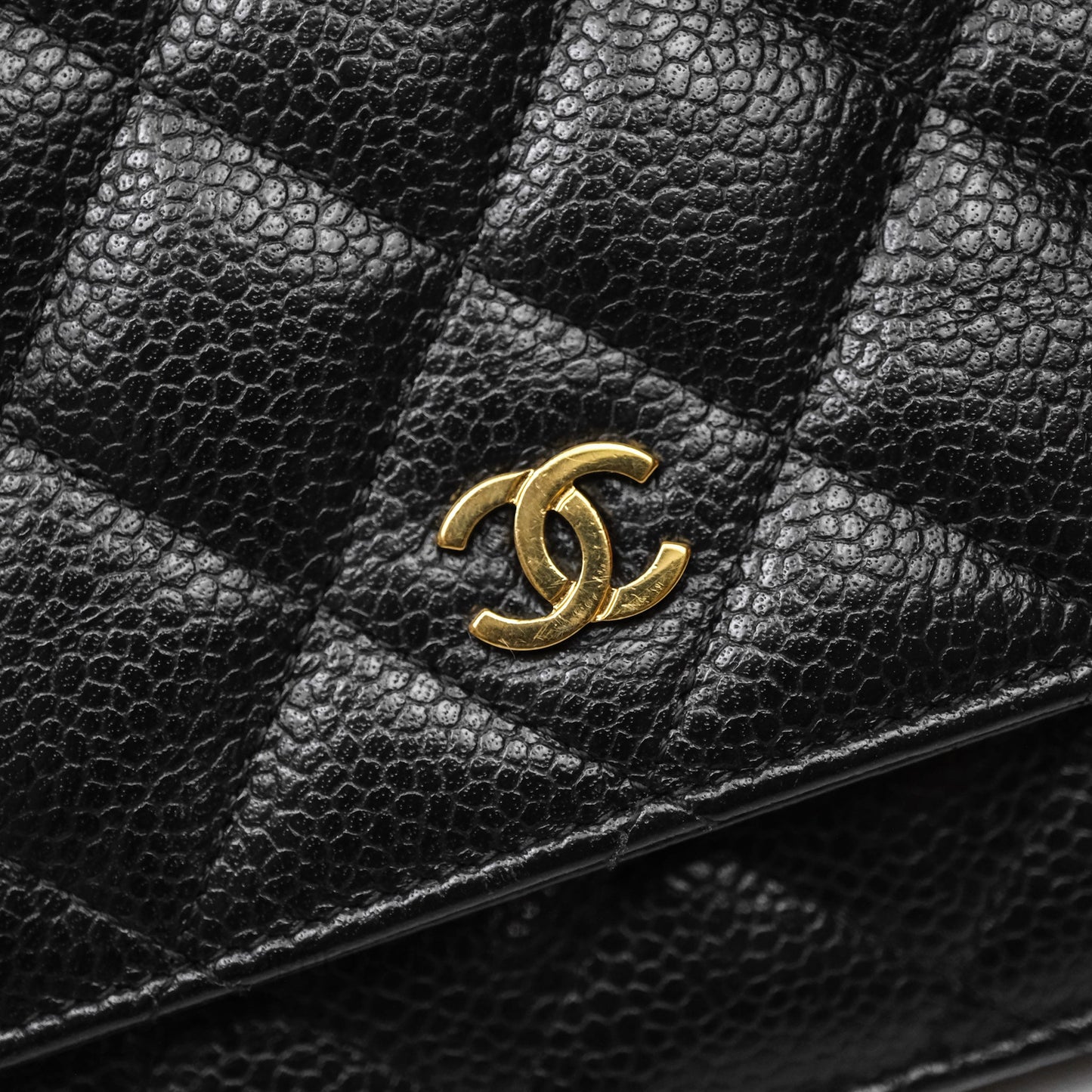 Chanel Quilted Wallet on Chain WOC Black Caviar Gold Hardware