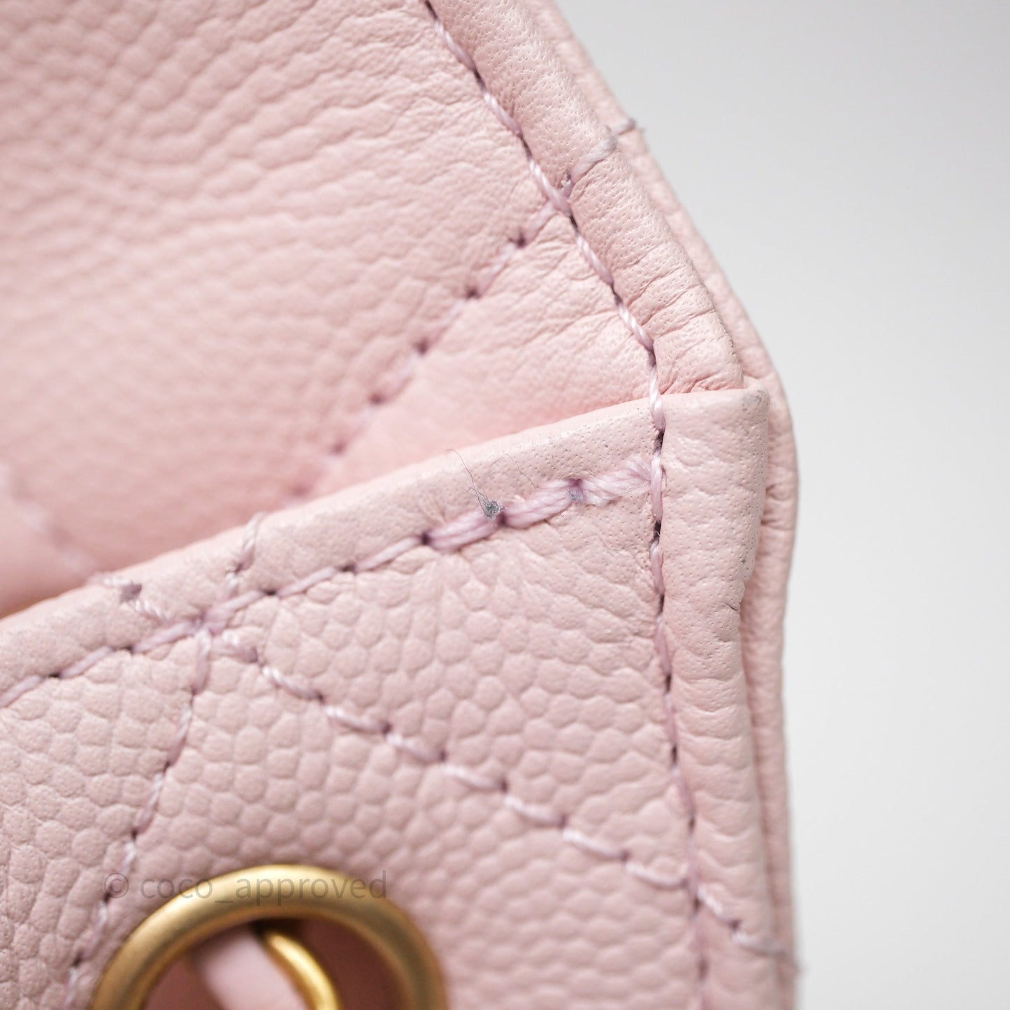 Chanel 25 Mini Pink Caviar Aged Gold Hardware