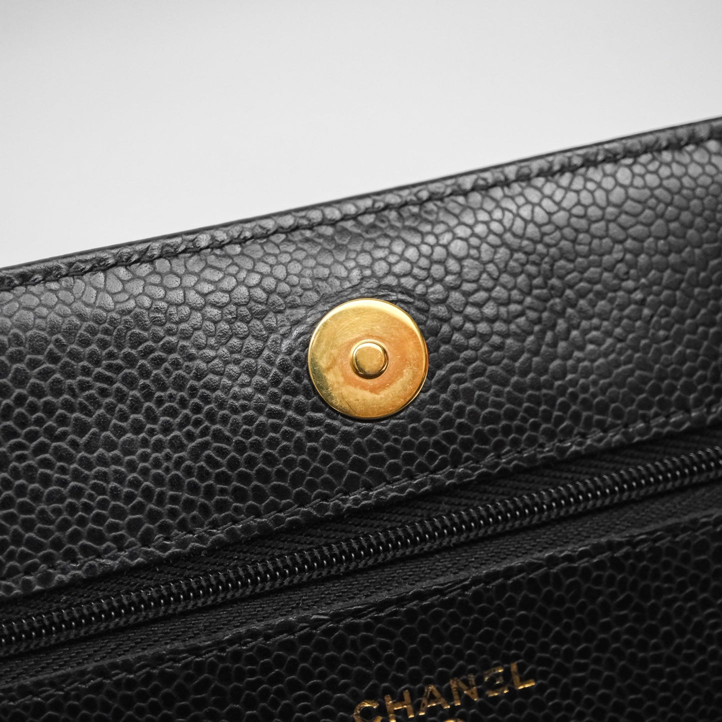 Chanel Quilted Wallet on Chain WOC Black Caviar Gold Hardware