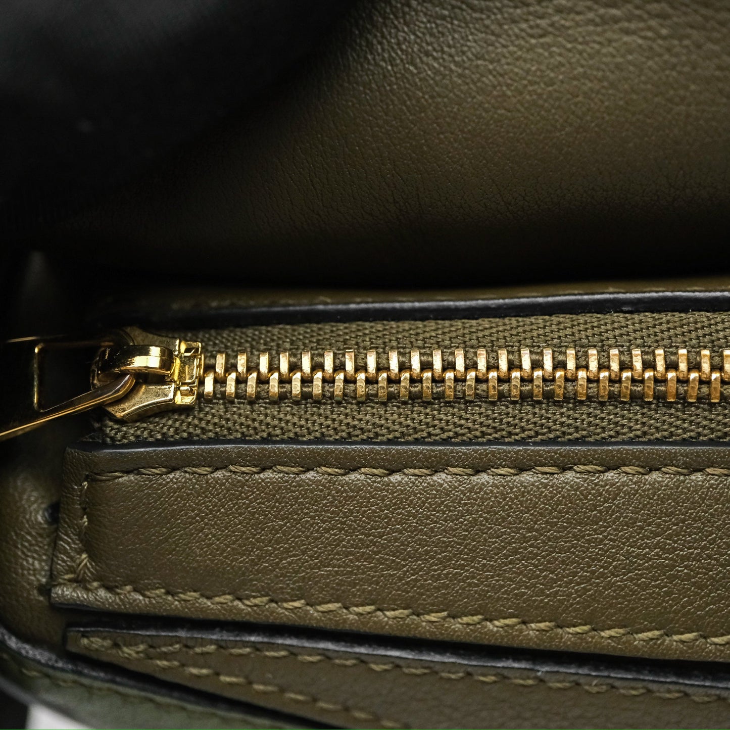Loewe Mini Puzzle Bag Green Calfskin Gold Hardware