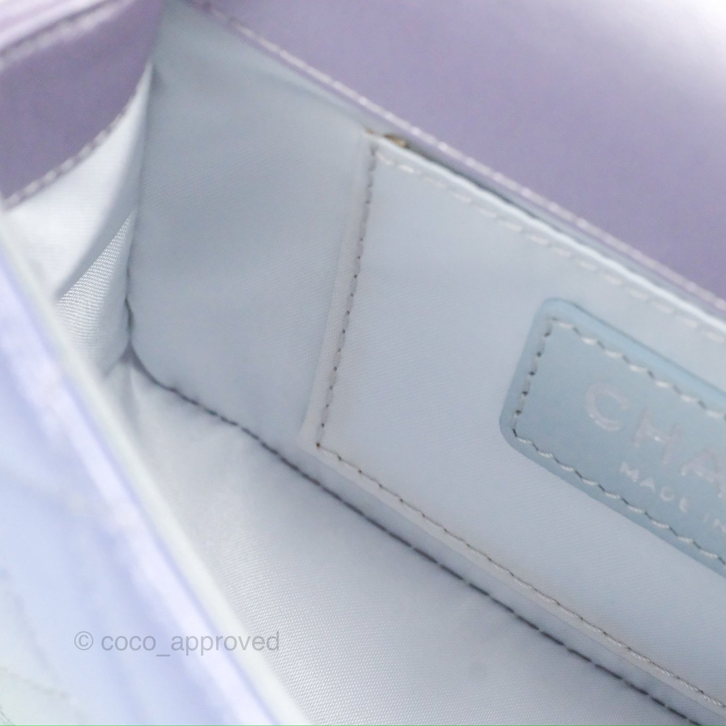 Chanel Wristlet Clutch Iridescent Rainbow Calfskin Leather 21K