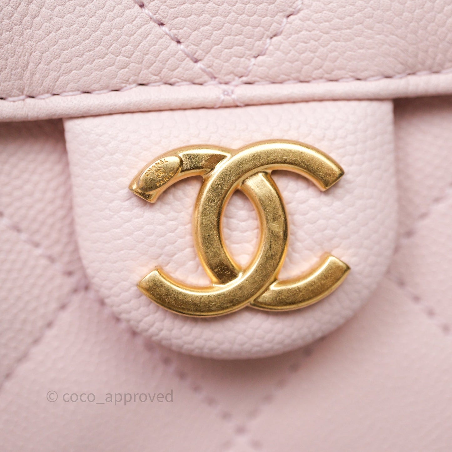 Chanel 25 Mini Pink Caviar Aged Gold Hardware