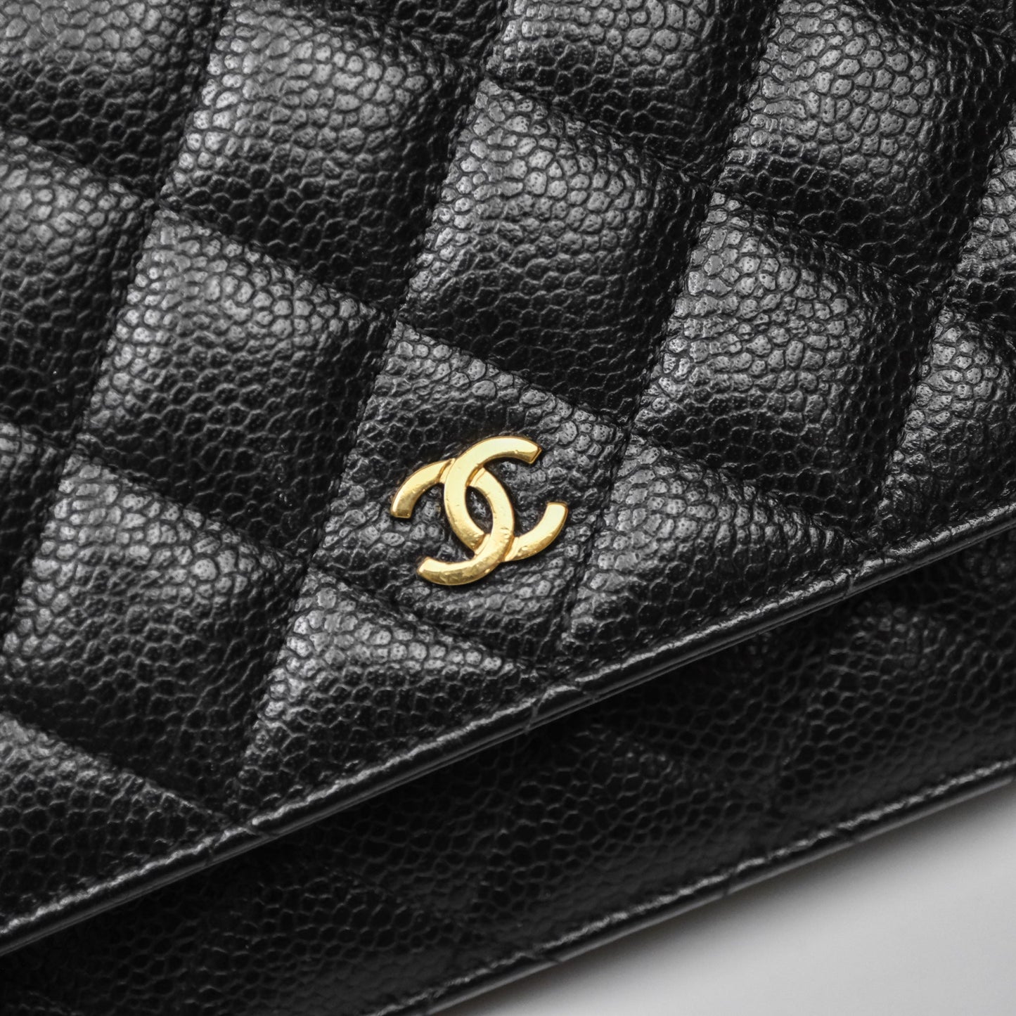 Chanel Quilted Wallet on Chain WOC Black Caviar Gold Hardware