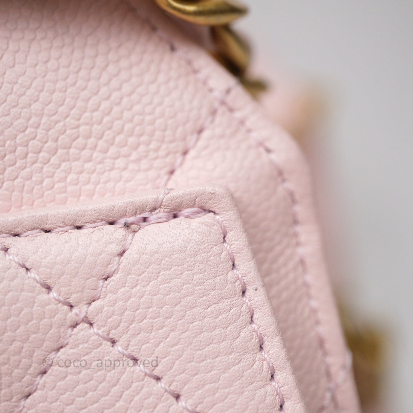 Chanel 25 Mini Pink Caviar Aged Gold Hardware