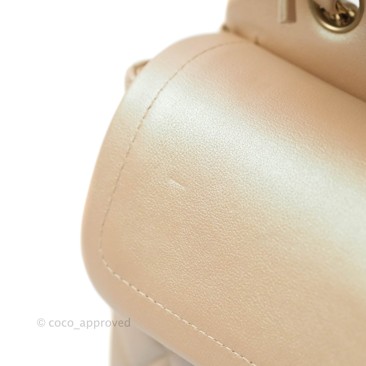 Chanel Classic M/L Medium Double Flap Iridescent Beige Calfskin Gold Hardware 21S