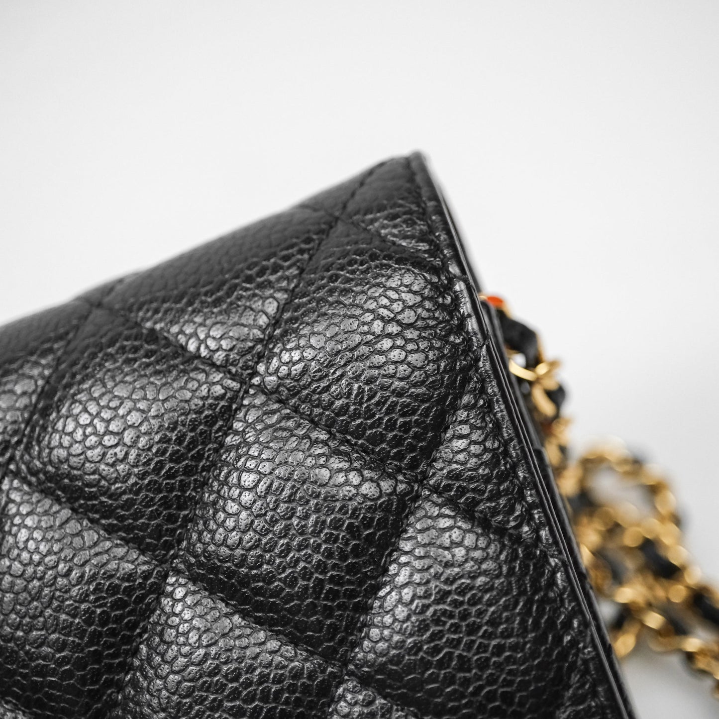 Chanel Quilted Wallet on Chain WOC Black Caviar Gold Hardware
