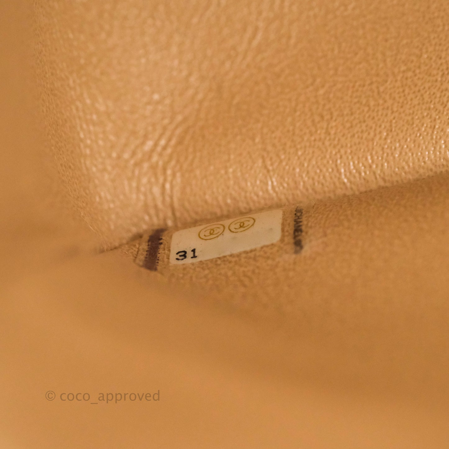 Chanel Classic M/L Medium Double Flap Iridescent Beige Calfskin Gold Hardware 21S