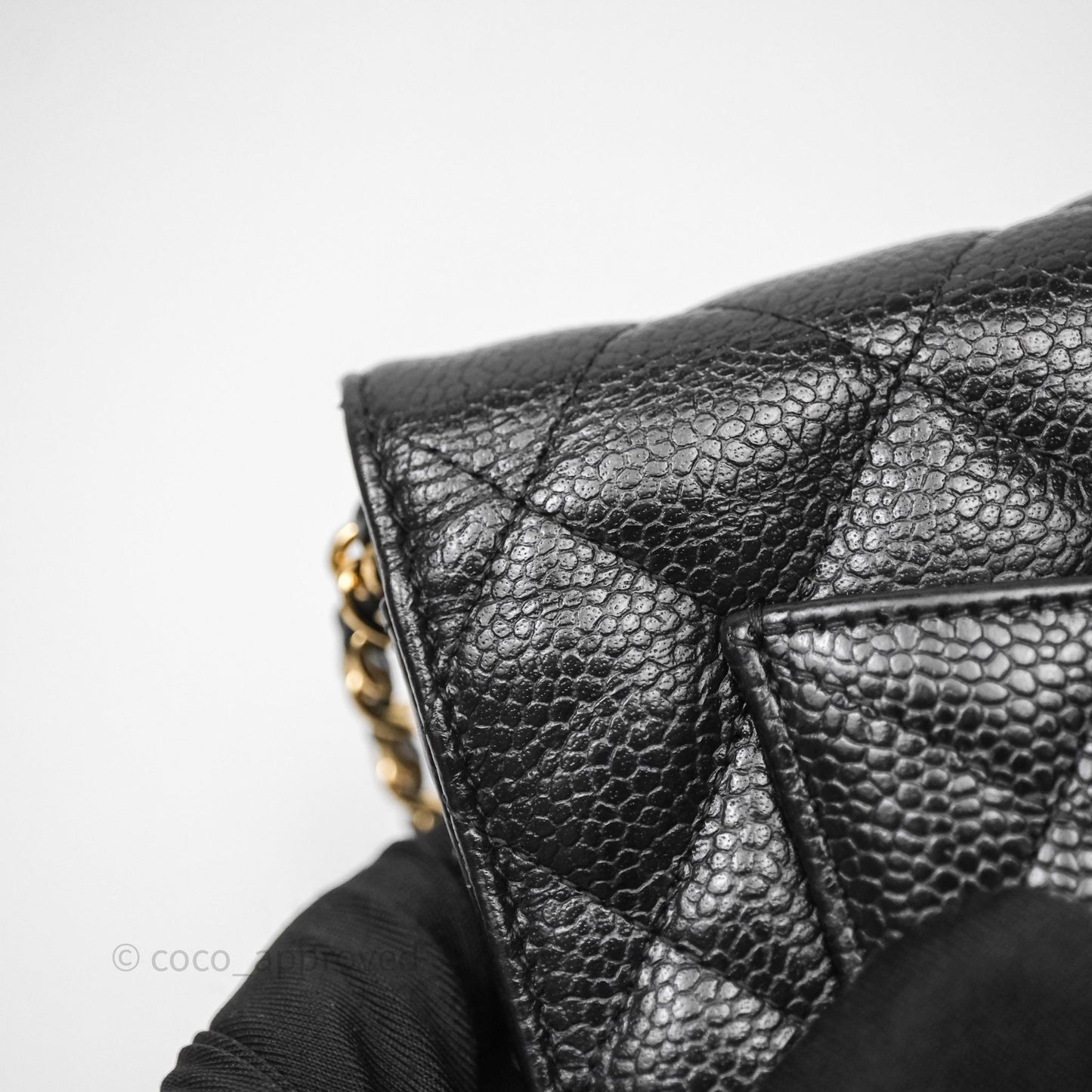 Chanel Quilted Wallet on Chain WOC Black Caviar Gold Hardware