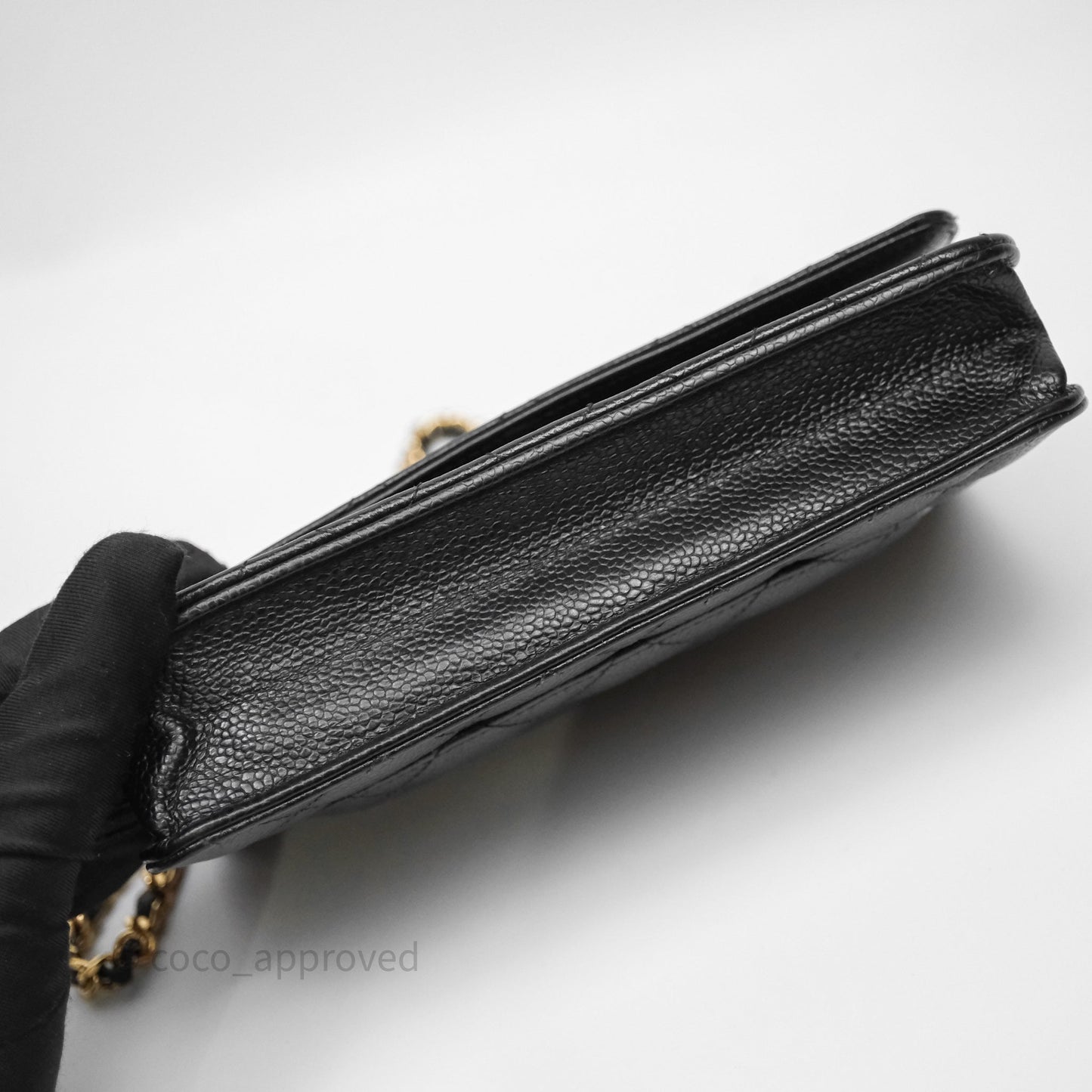 Chanel Quilted Wallet on Chain WOC Black Caviar Gold Hardware