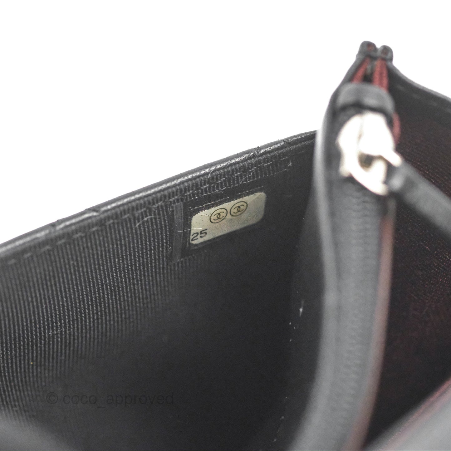 Chanel Quilted Classic Wallet on Chain WOC Black Lambskin Silver Hardware