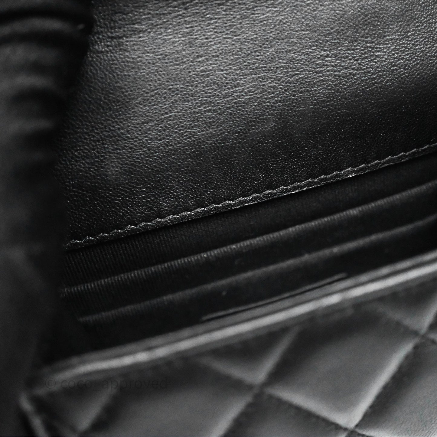 Chanel Mini Handle Clutch With Chain Black Lambskin Gold Hardware