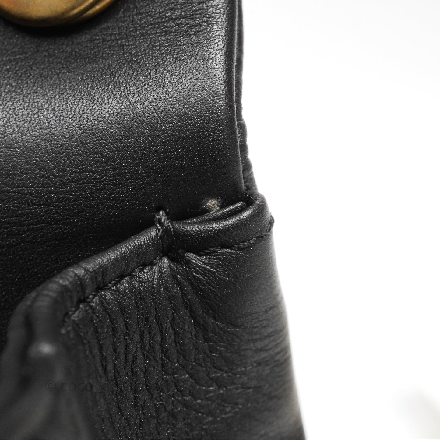 Chanel Mini Flap Top Handle Black Calfskin Aged Gold Hardware
