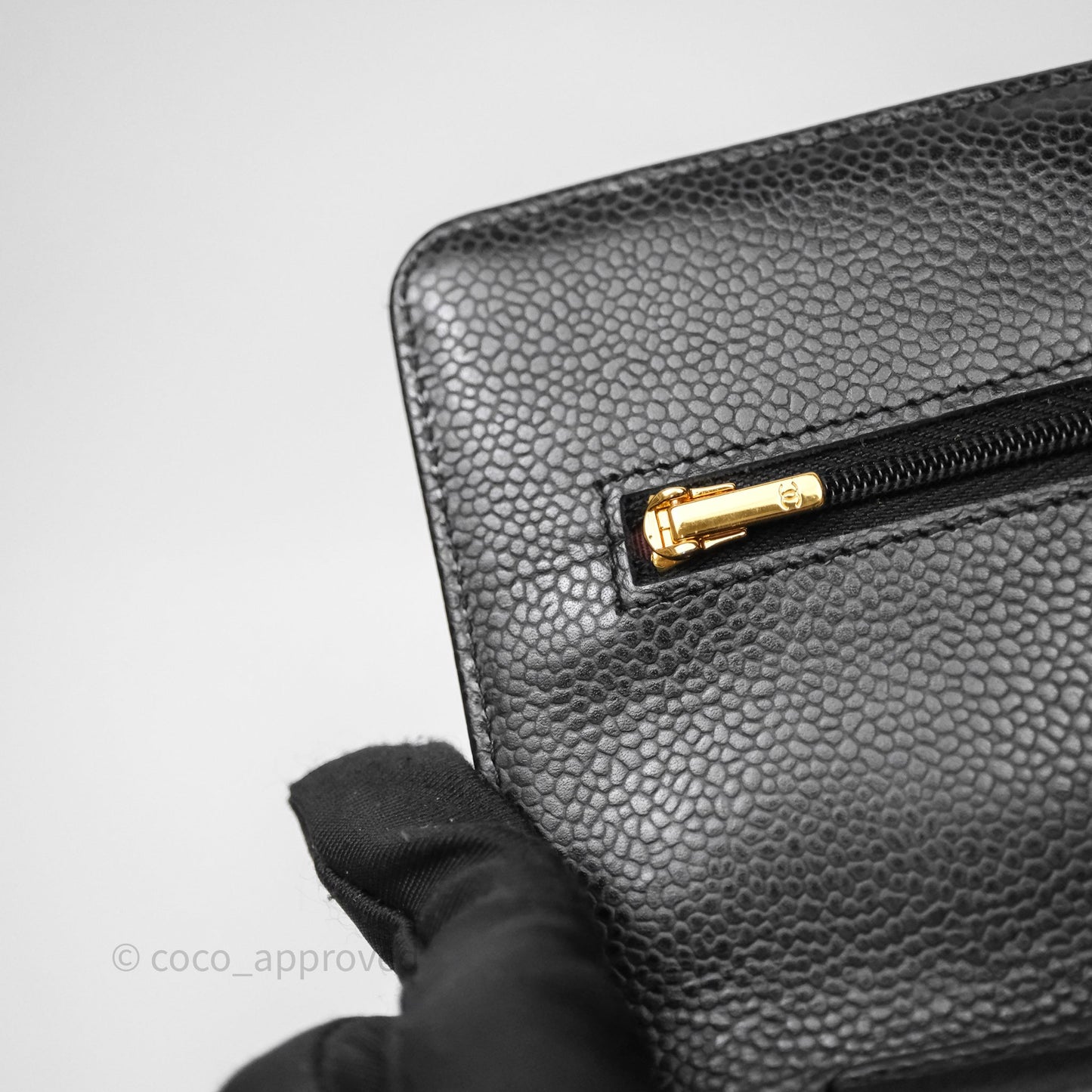 Chanel Quilted Wallet on Chain WOC Black Caviar Gold Hardware