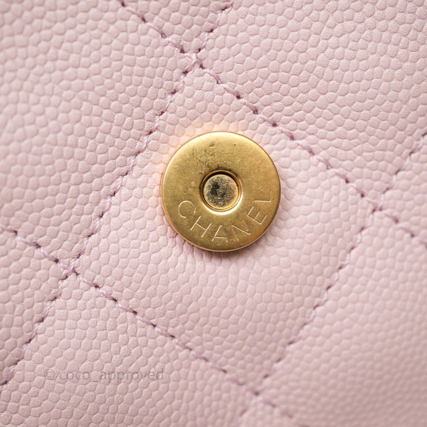 Chanel 25 Mini Pink Caviar Aged Gold Hardware