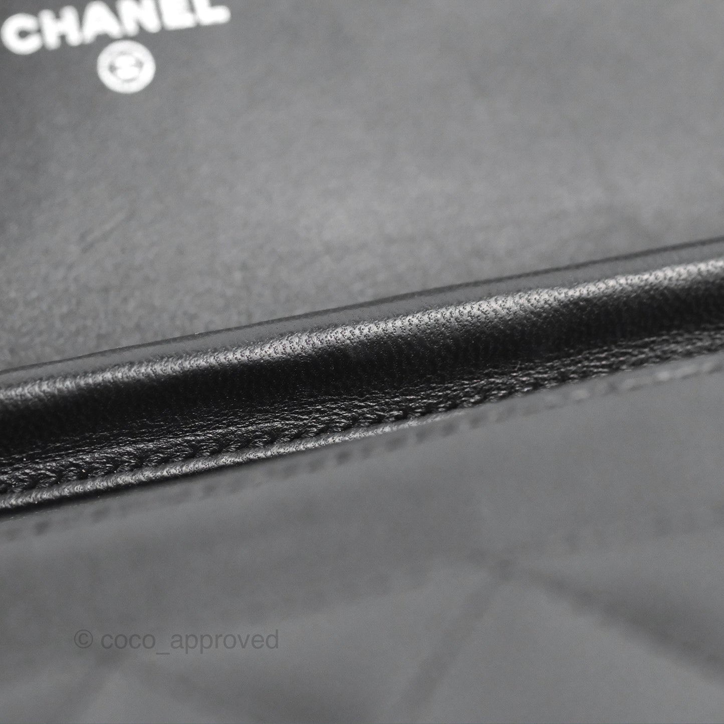 Chanel Quilted Classic Wallet on Chain WOC Black Lambskin Silver Hardware
