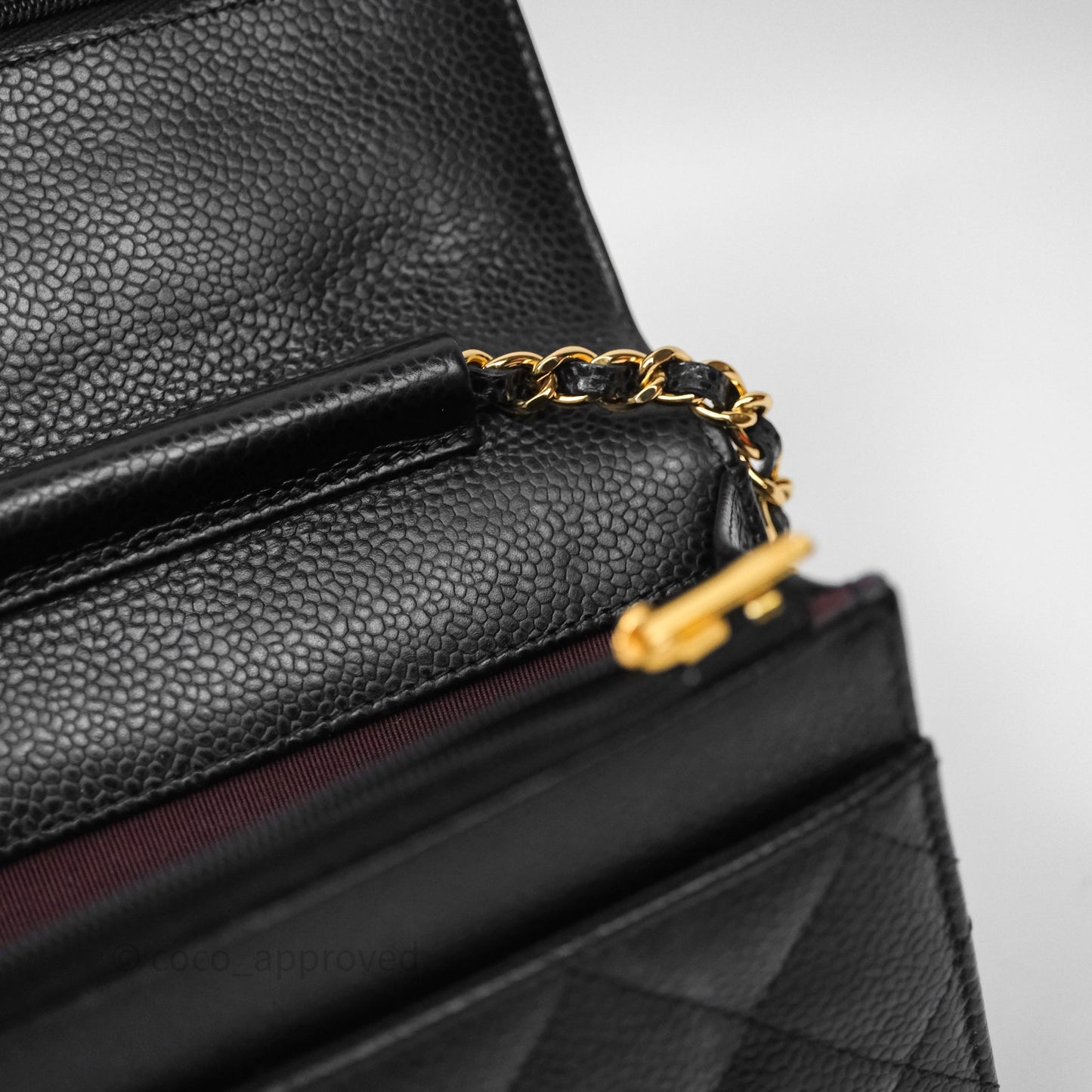 Chanel Quilted Wallet on Chain WOC Black Caviar Gold Hardware