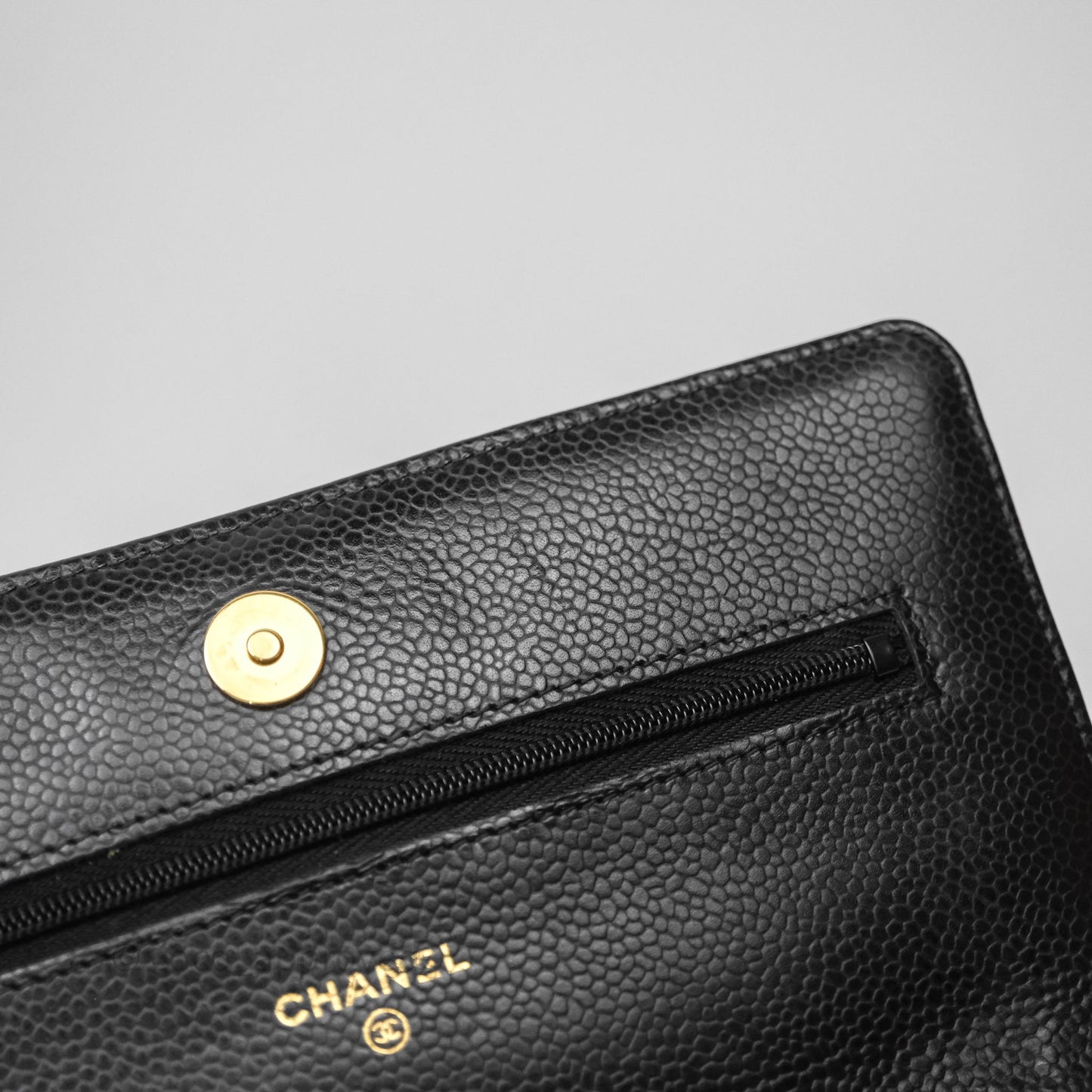 Chanel Quilted Wallet on Chain WOC Black Caviar Gold Hardware