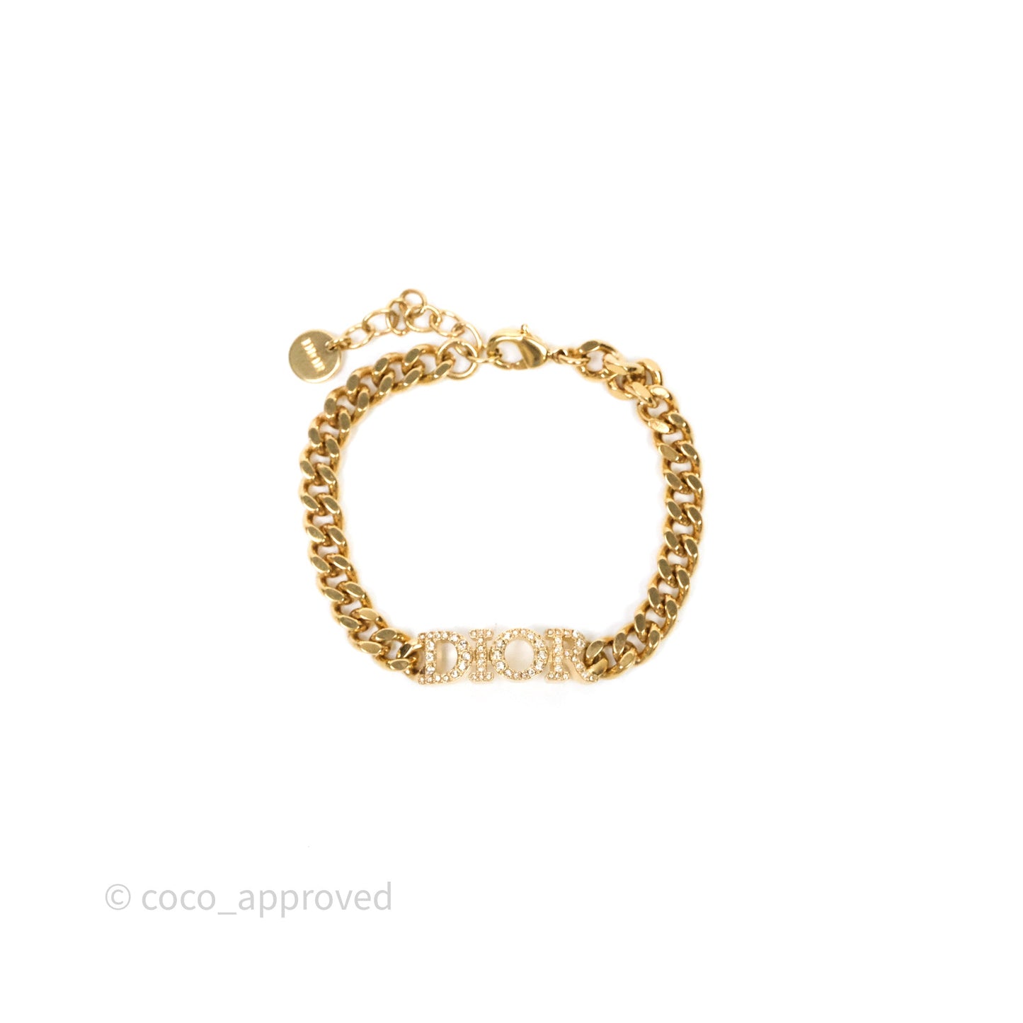 Christian Dior Crystal Bracelet Gold Tone
