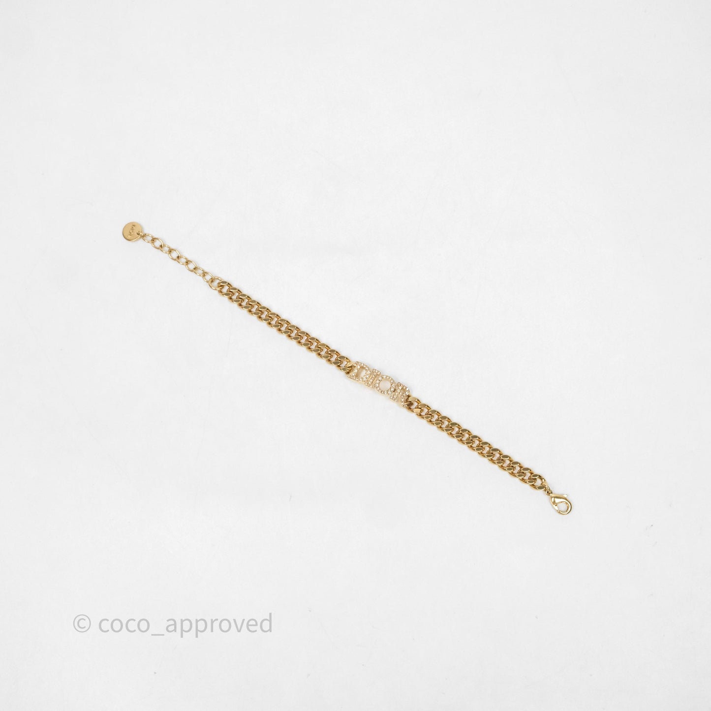 Christian Dior Crystal Bracelet Gold Tone