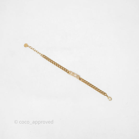 Christian Dior Crystal Bracelet Gold Tone