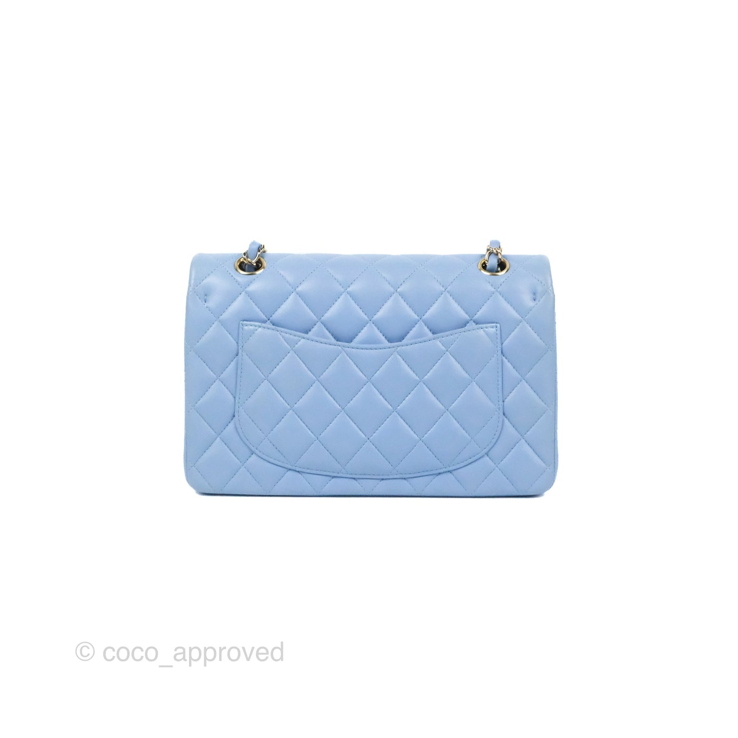 Chanel Small Classic Quilted Flap Light Sky Blue Lambskin Gold Hardware 21C
