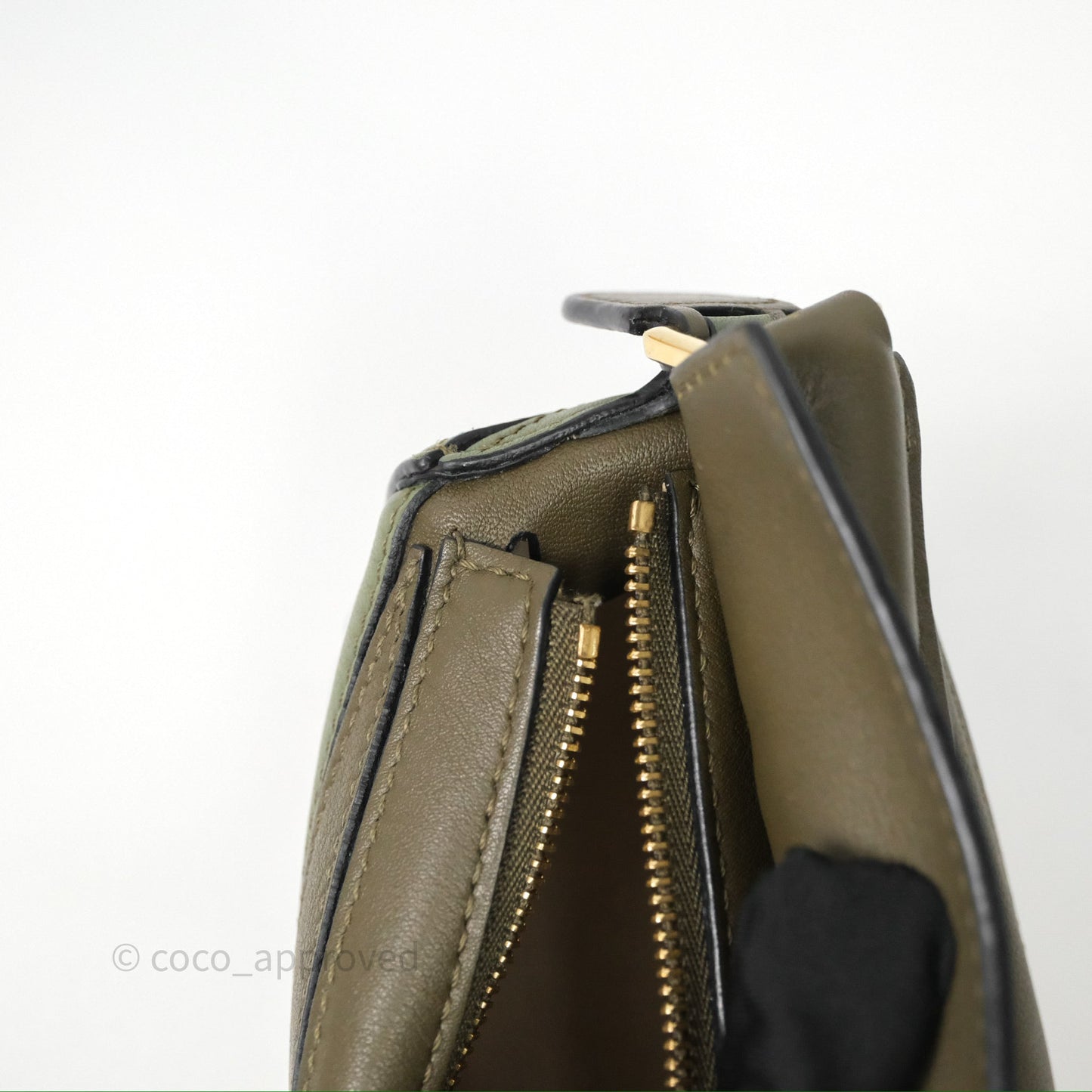 Loewe Mini Puzzle Bag Green Calfskin Gold Hardware
