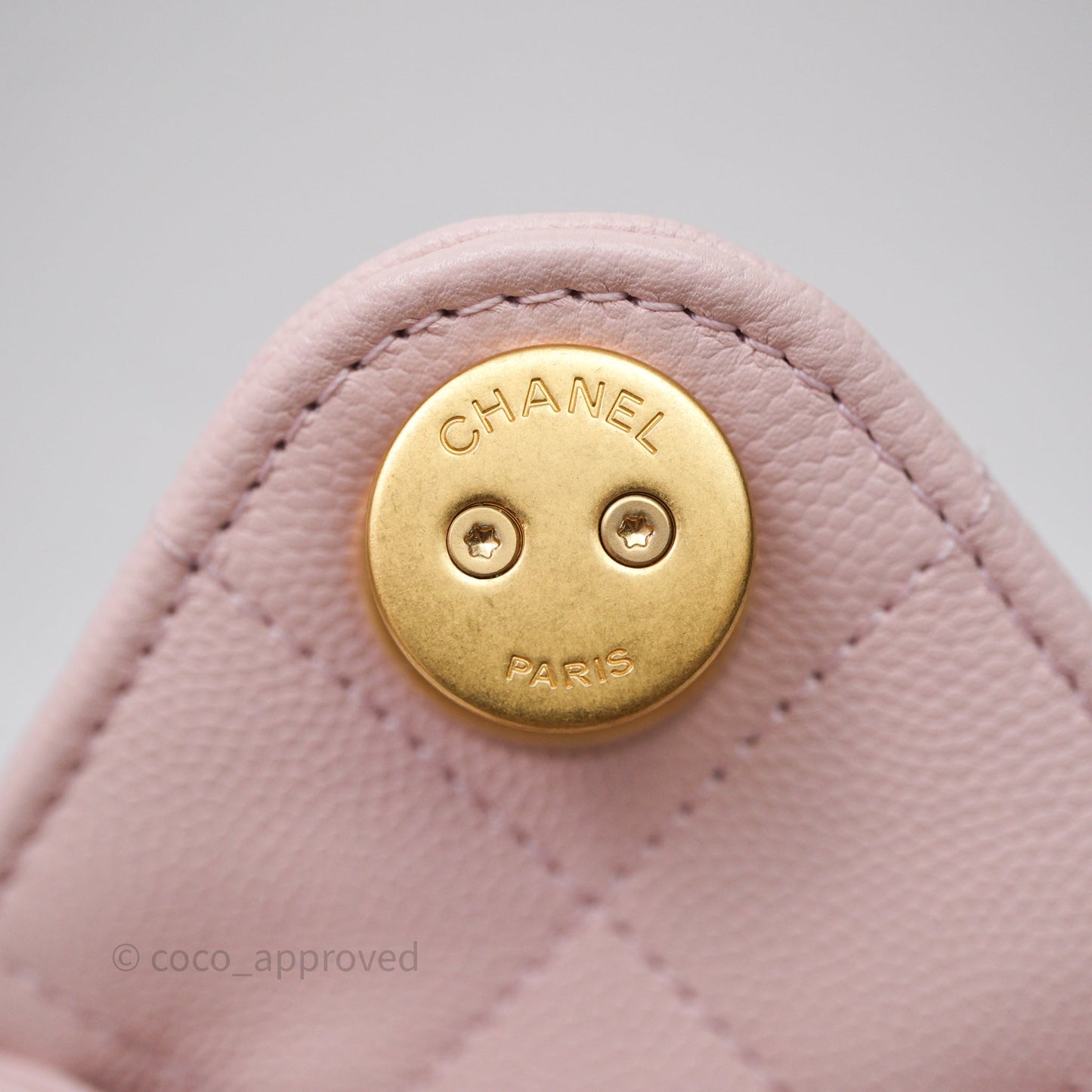 Chanel 25 Mini Pink Caviar Aged Gold Hardware