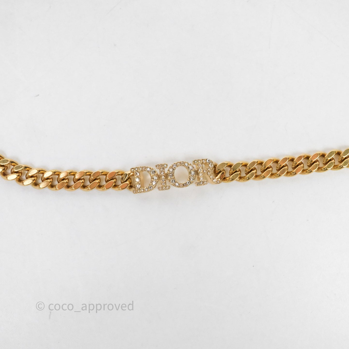 Christian Dior Crystal Bracelet Gold Tone