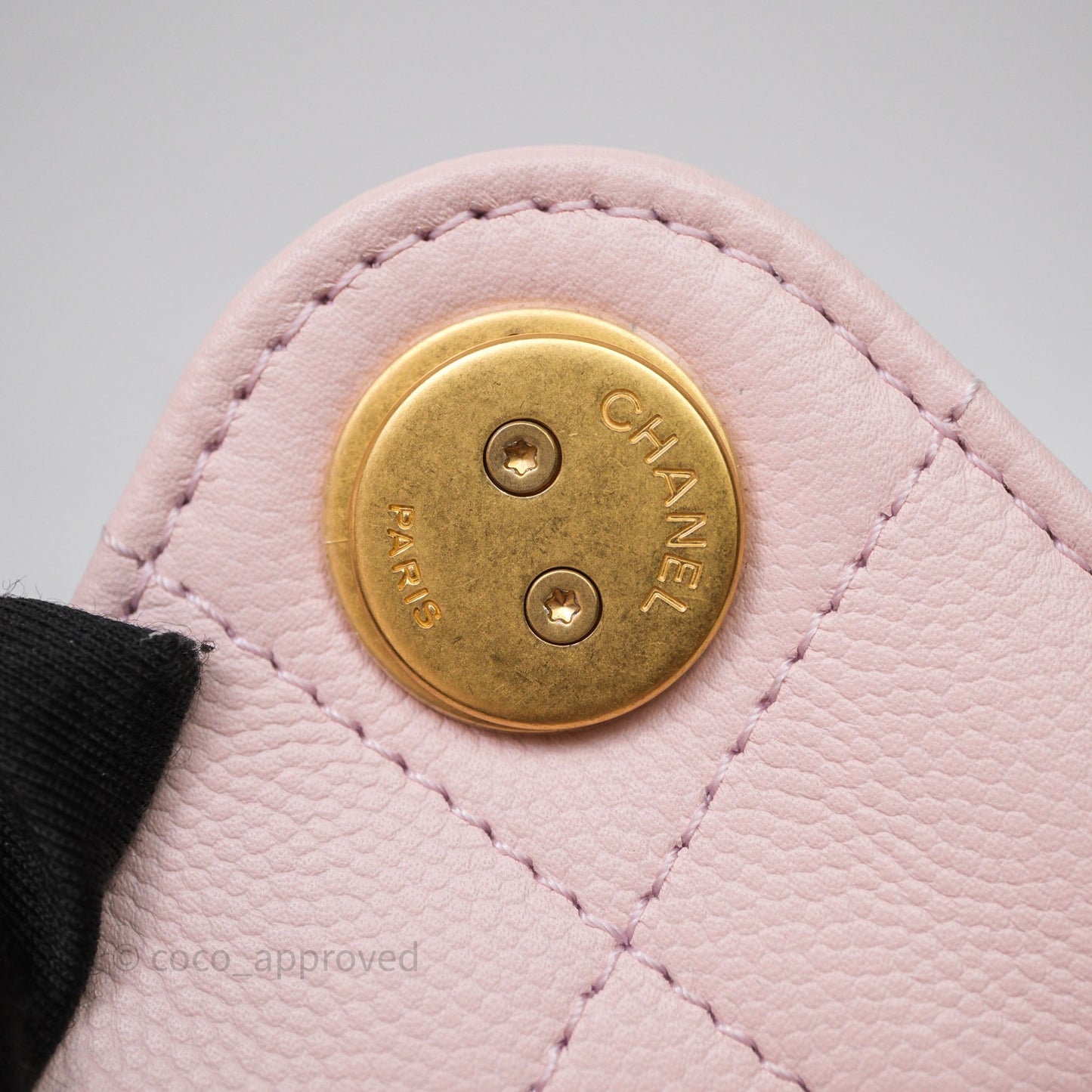 Chanel 25 Mini Pink Caviar Aged Gold Hardware