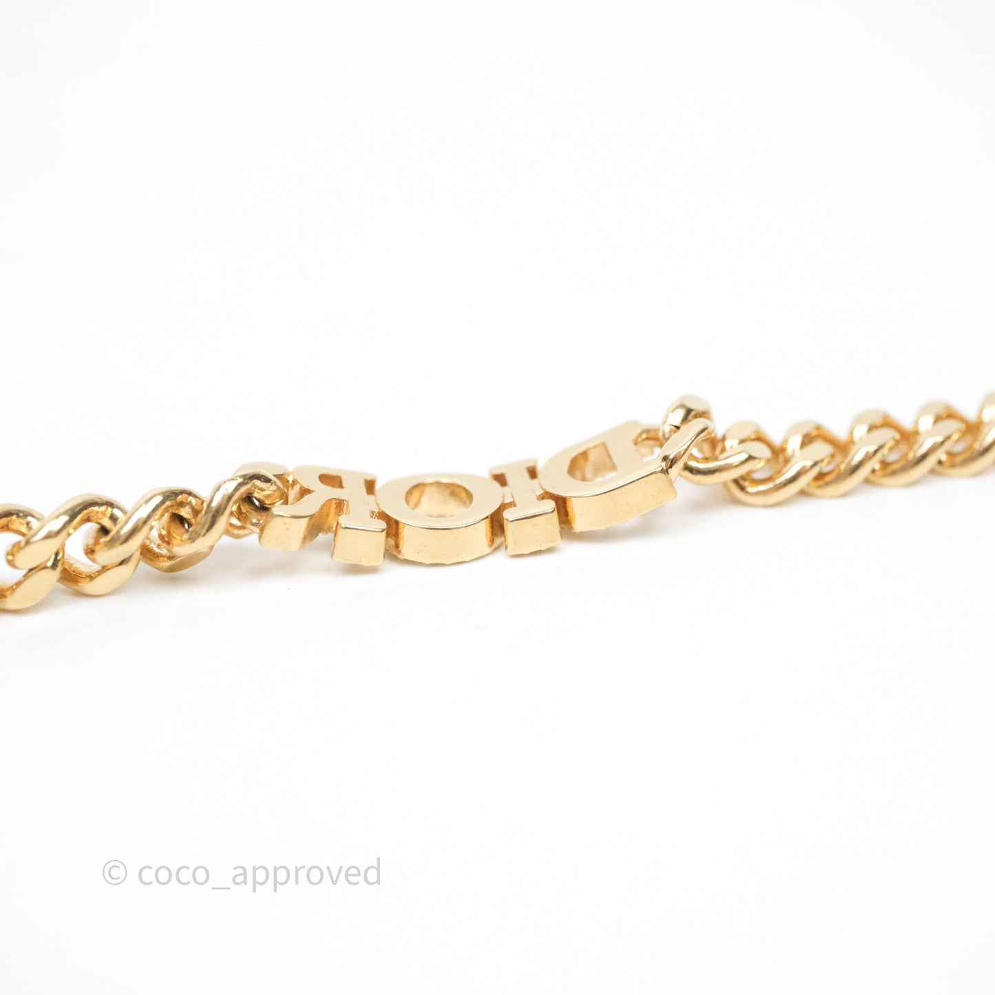 Christian Dior Crystal Bracelet Gold Tone